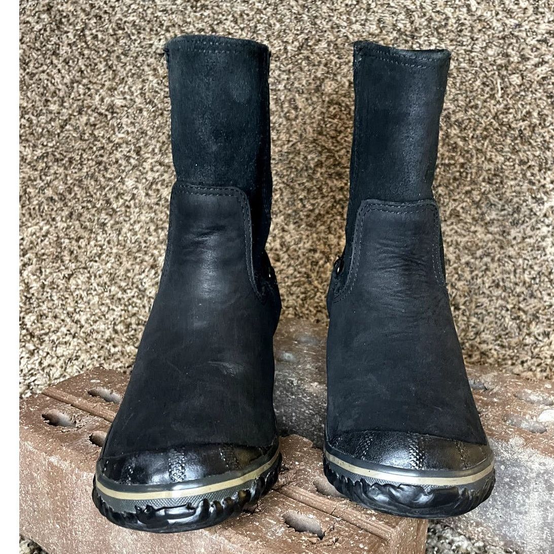 SOREL Sorel Slimshortie Nubuck Leather Ankle Duck Boots Black 5 Size US 5 / IT 35 - 7 Thumbnail
