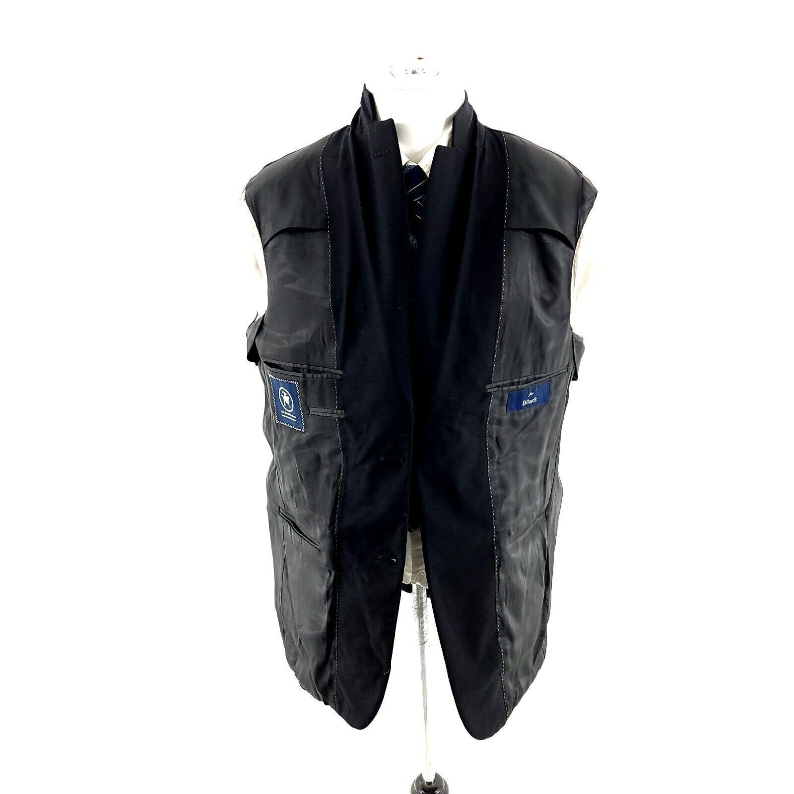Hart Schaffner Marx DAMAGED Hart Schaffner Marx Flannel Wool 2 Button Blazer 38R Size 38R - 11 Thumbnail