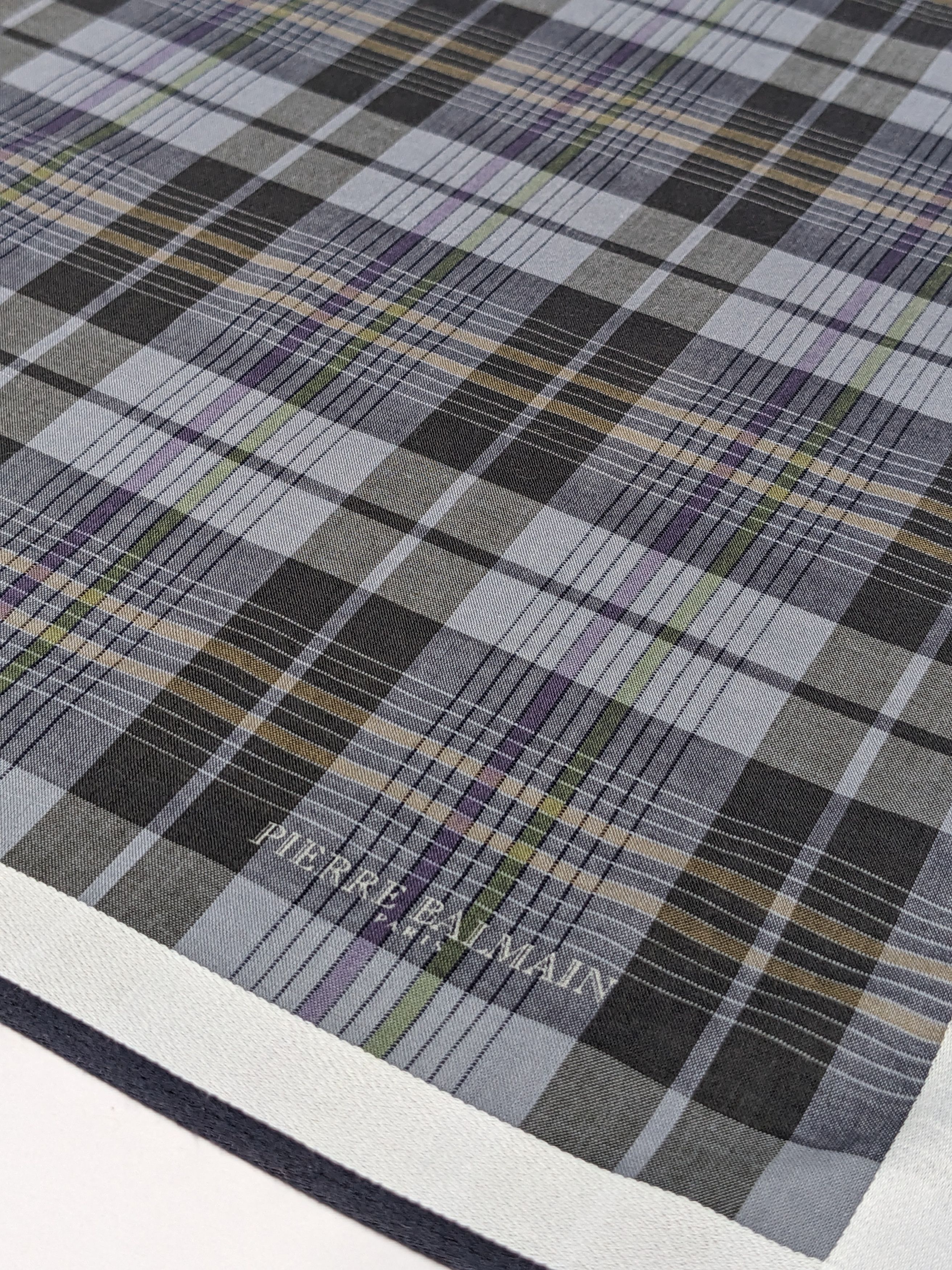 Pierre Balmain Vintage Pierre Balmain Paris Handkerchief Grey Plaid Size ONE SIZE - 2 Thumbnail
