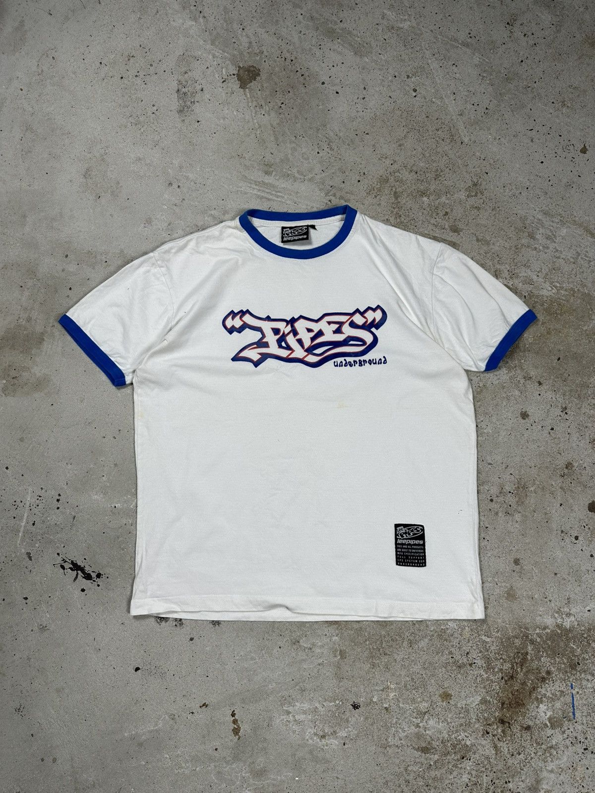 Lee × Vintage Vintage Y2K Lee Pipes Underground White Tee Size US XL / EU 56 / 4 - 1 Thumbnail