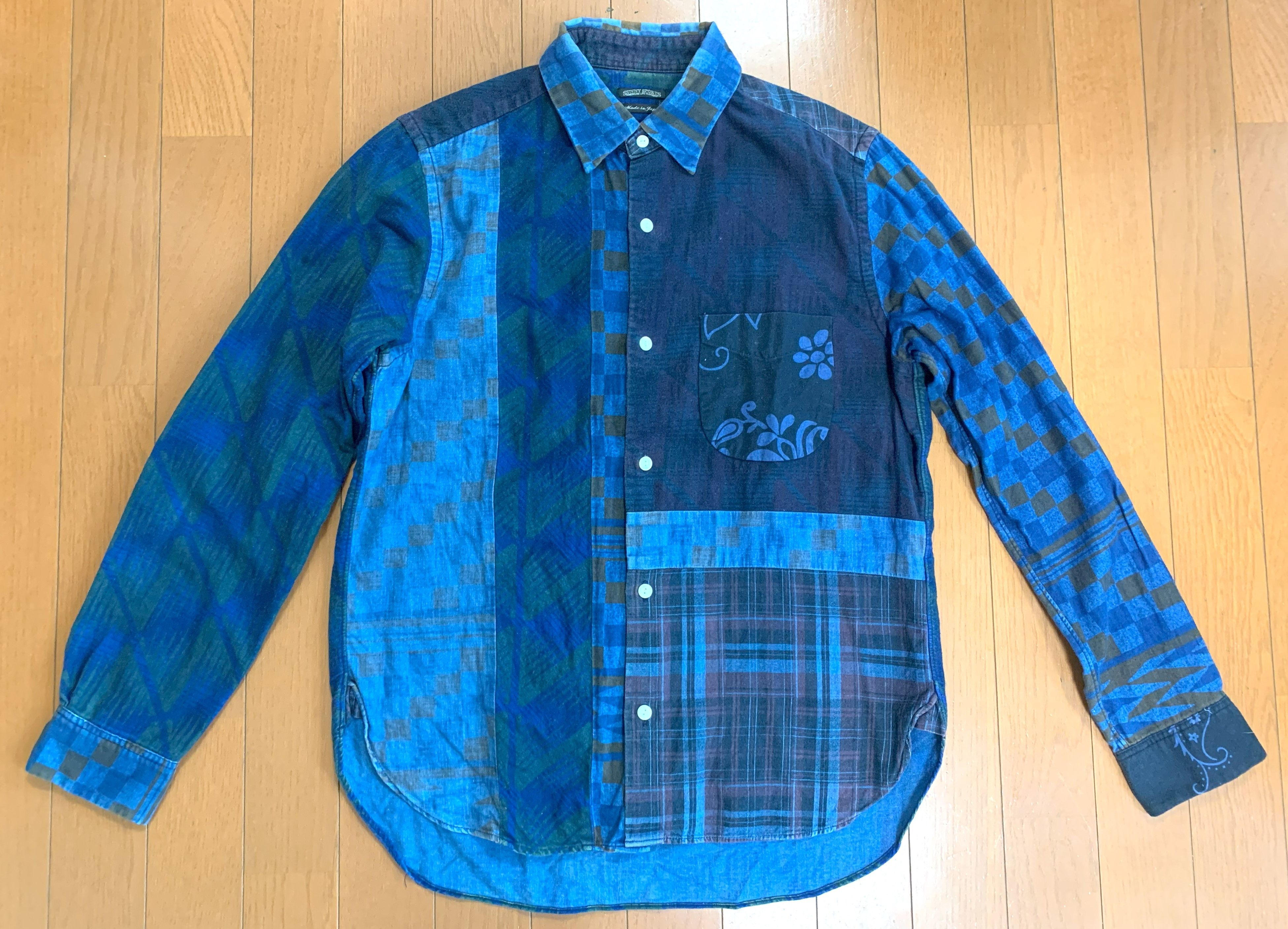 Sunny Sports Sunny Sports indigo patchwork shirt, made in Japan, size S Size US S / EU 44-46 / 1 - 1 Thumbnail