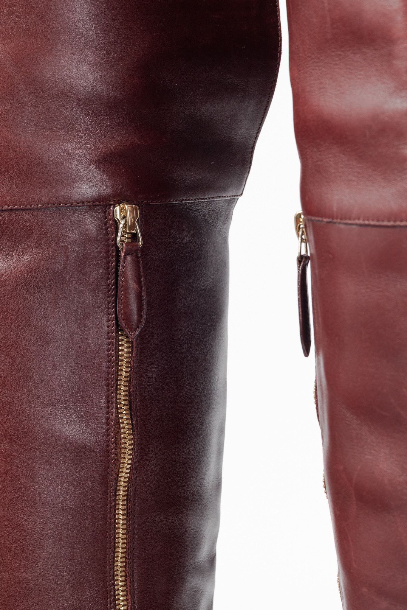 Burberry Burberry Carmack Bordeaux Leather Over-The-Knee Riding Boots Size US 7 / IT 37 - 9 Thumbnail