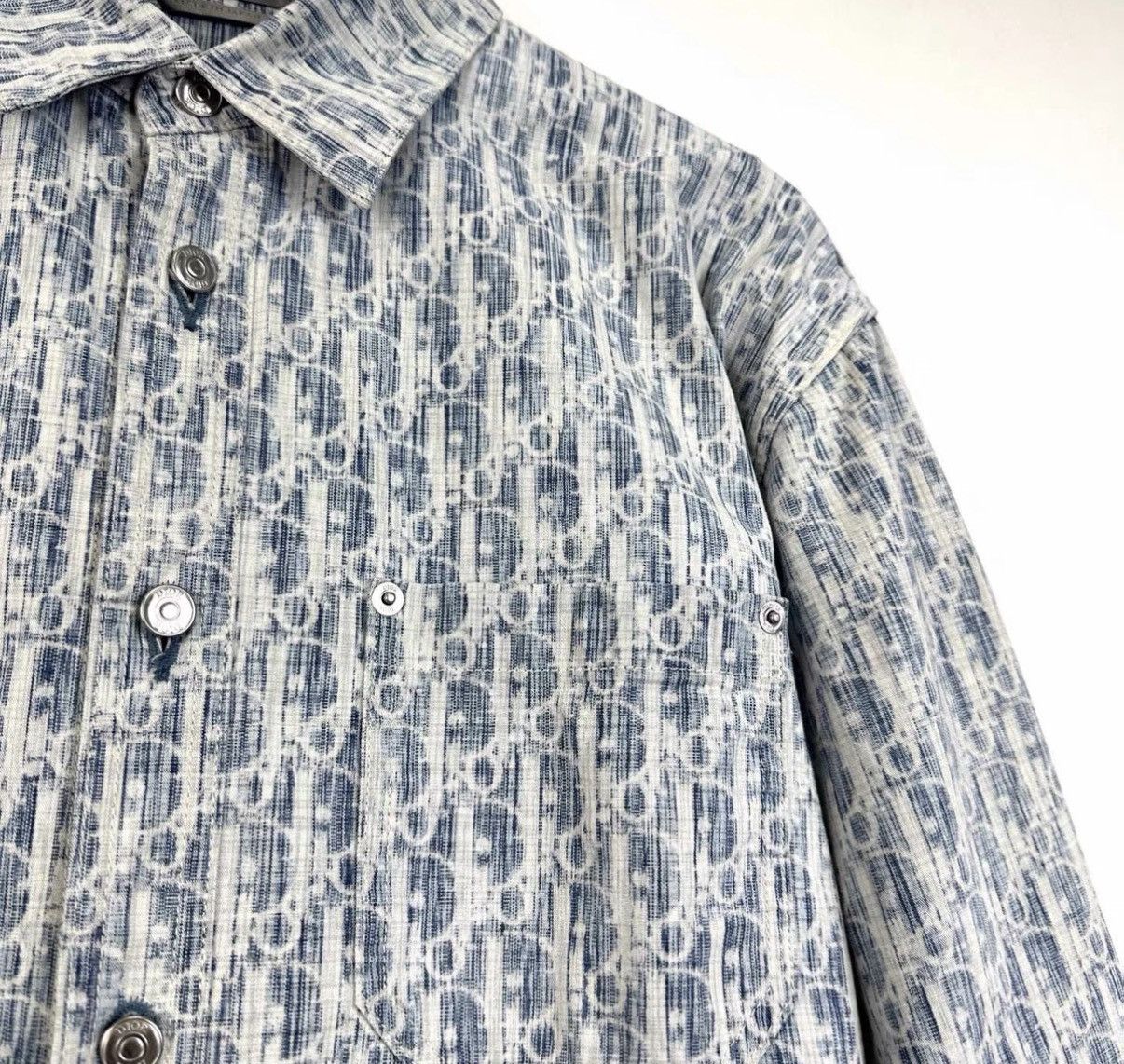 Dior DIOR Men's Oblique Full Logo Denim Jacket K12 Size US XXS / EU 40 - 5 Thumbnail