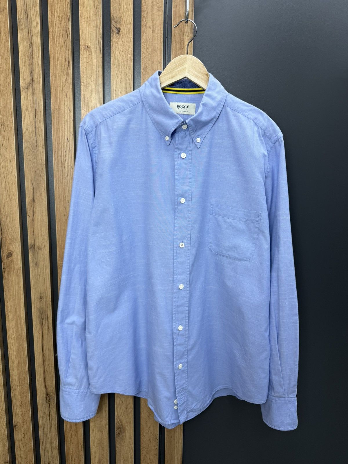 Boggi Boggi Milano Light Blue Cotton Shirt Button Down Size XL Size US XL / EU 56 / 4 - 1 Thumbnail