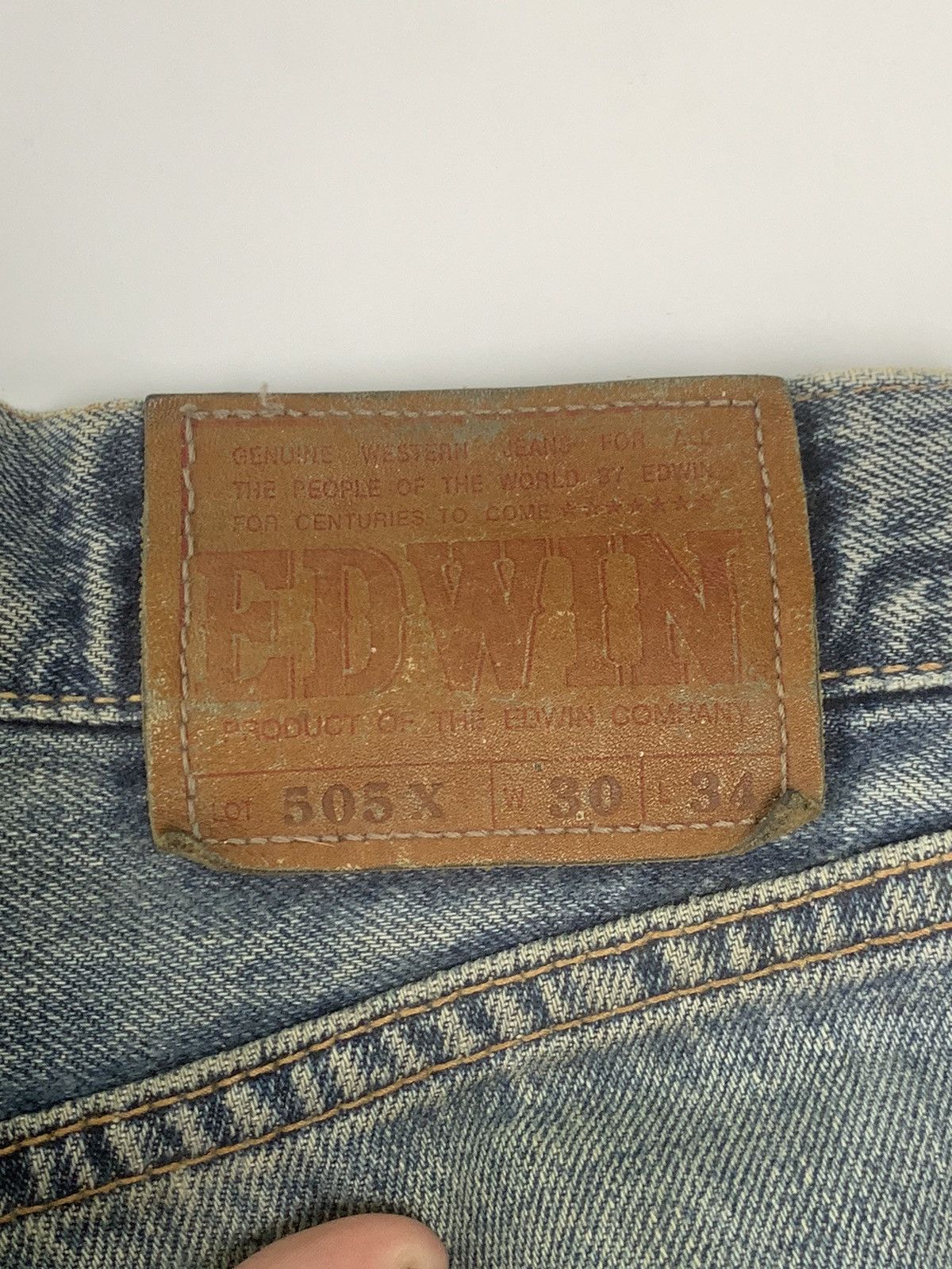 Edwin × Vintage Vintage 90s 505 Edwin distressed denim Size US 30 / EU 46 - 15 Thumbnail