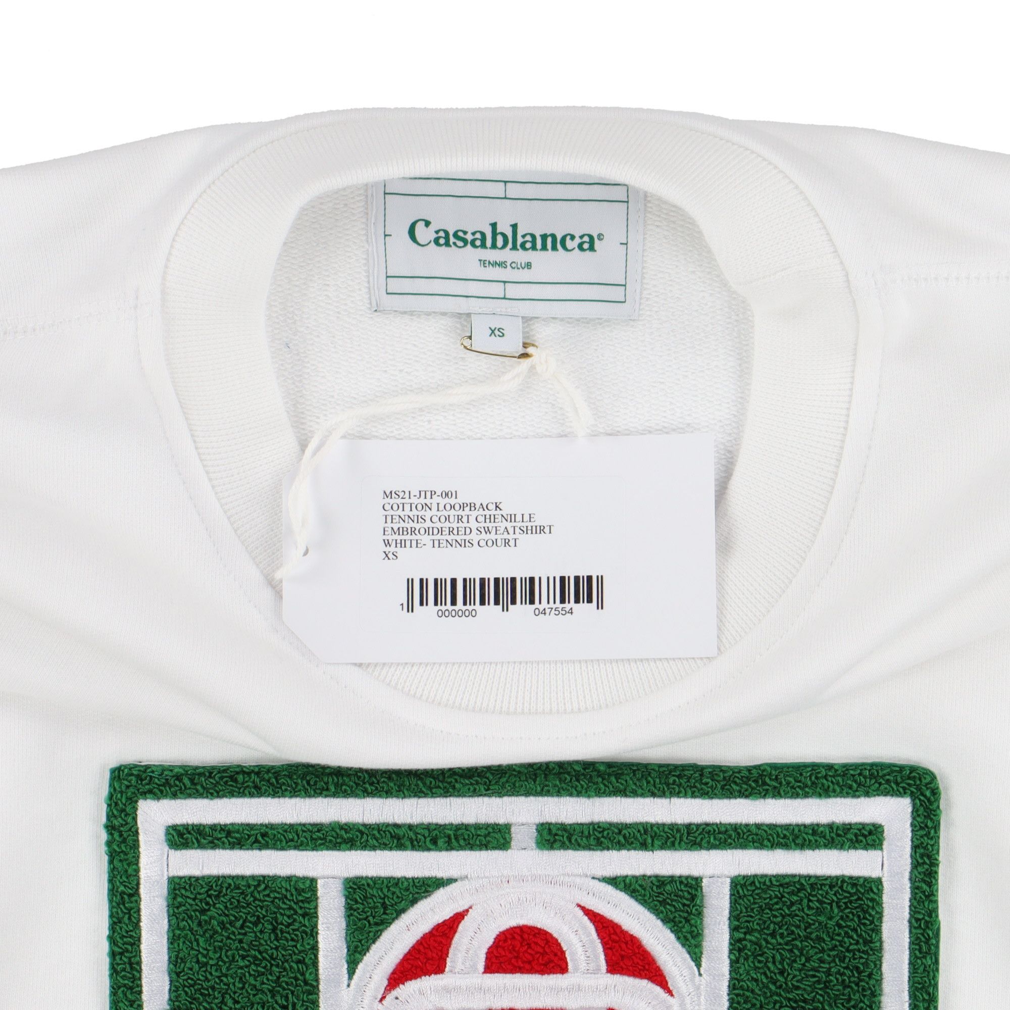 Casablanca White Embroidered Tennis Court Logo Sweatshirt Size XS / US 0-2 / IT 36-38 - 5 Thumbnail