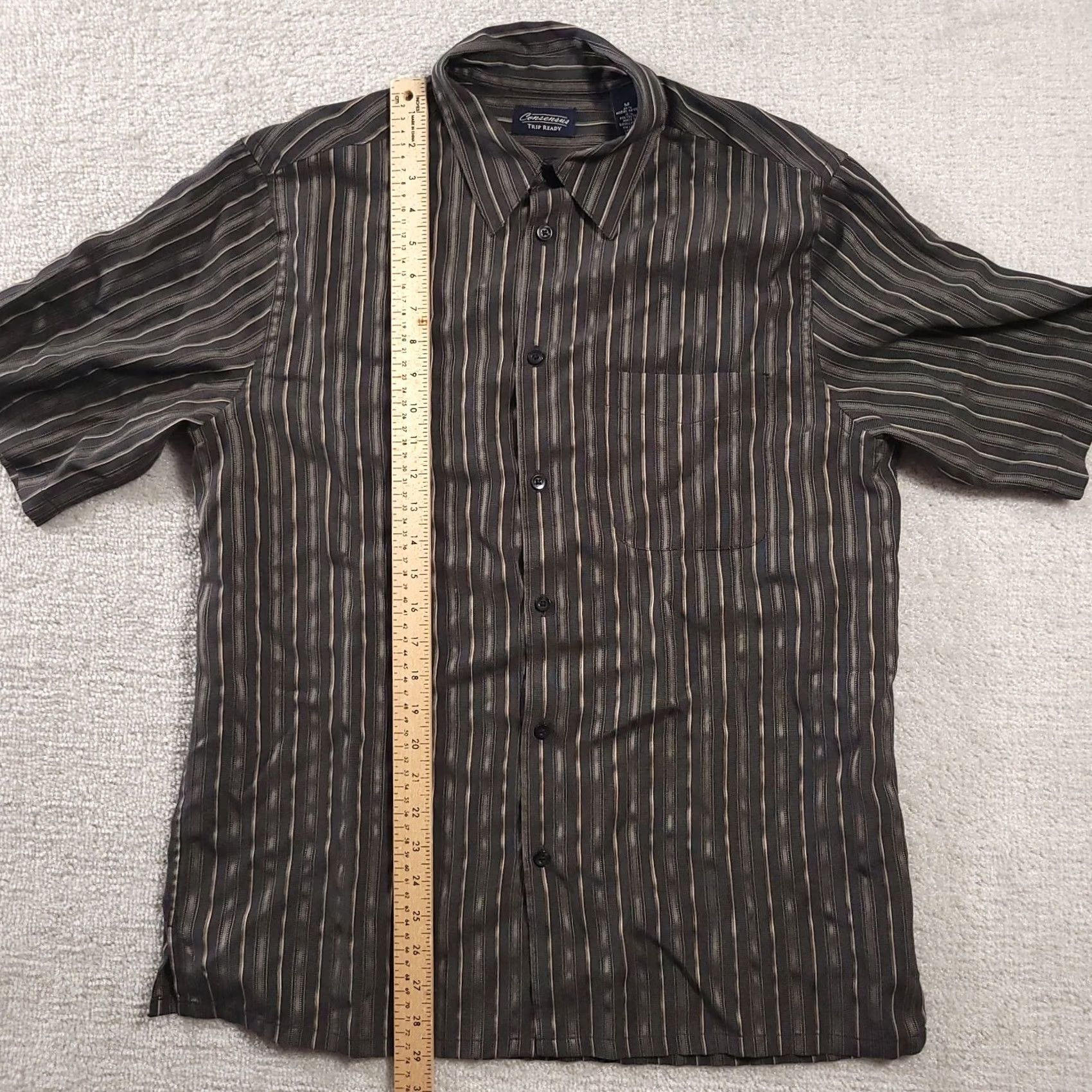 Vintage Consensus Trip Ready Short Sleeve Lightweight Camp Shirt Men's Medium Gray Size US M / EU 48-50 / 2 - 6 Thumbnail