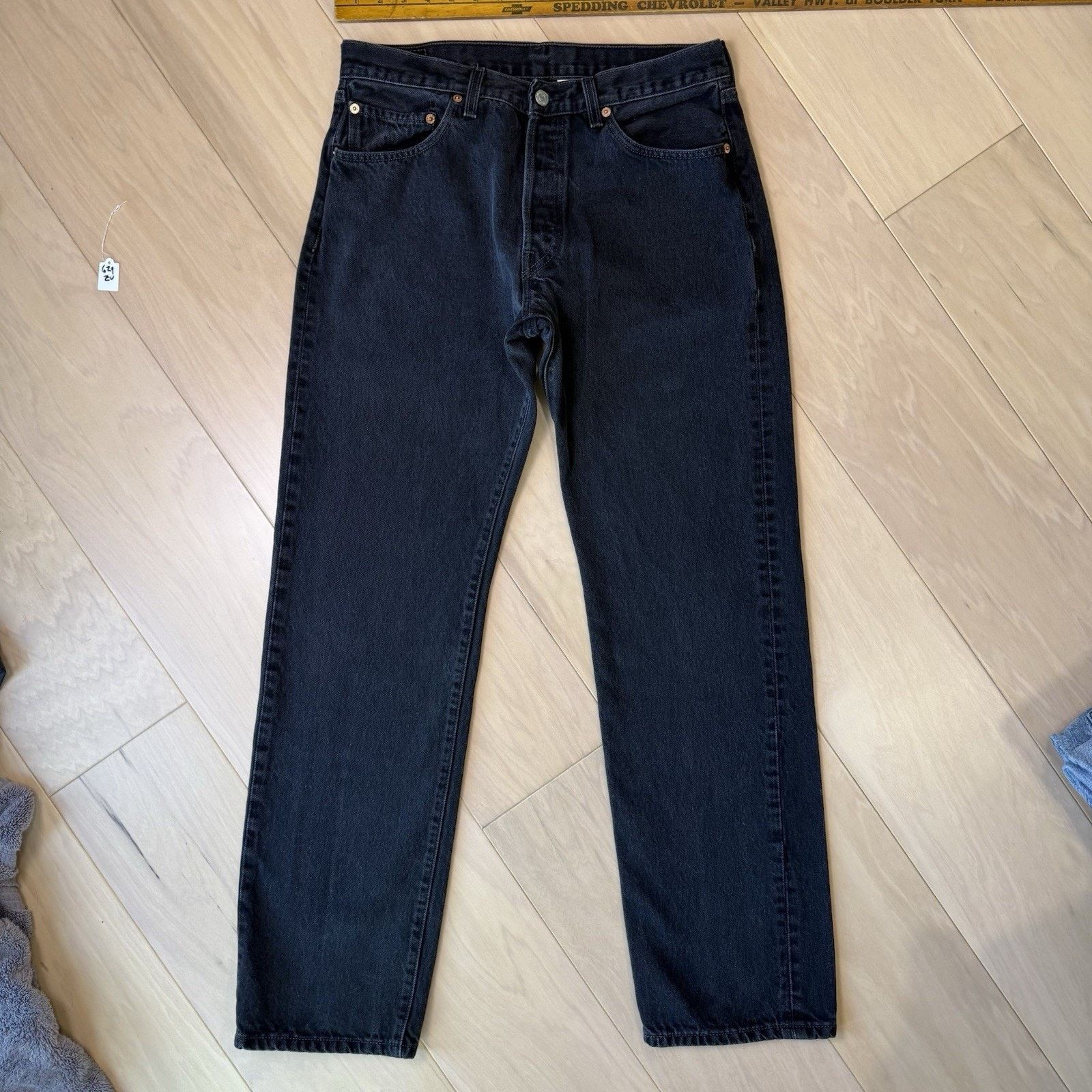 Levi's Vintage Levis 501 Jeans 32 Black 90s Straight Leg Denim Size US 30 / EU 46 - 2 Thumbnail
