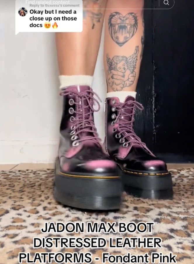 Dr. Martens JADON MAX DISTRESSED LEATHER PLATFORMS Size US 10 / IT 40 - 7 Thumbnail