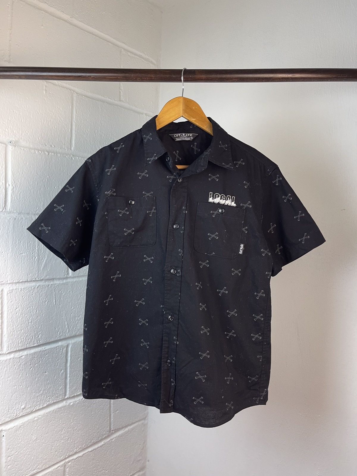 20471120 Cut Rate Skull Overprint Button ups shirt b3 Size US M / EU 48-50 / 2 - 1 Thumbnail