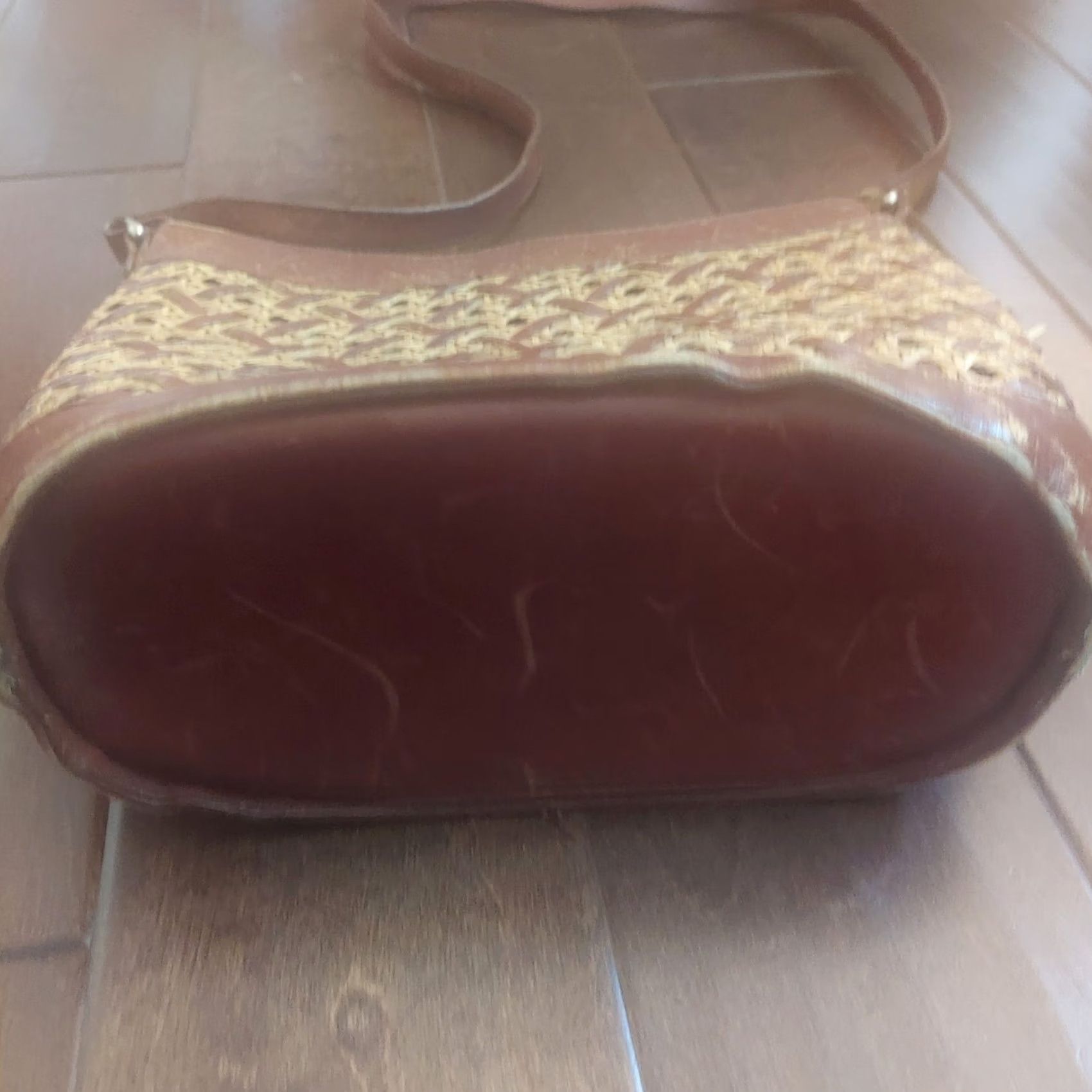Etienne Aigner VINTAGE Etienne Aigner Shoulder Bag Womens Small Brown Straw Woven Leather Trim 90s Purse Size ONE SIZE - 7 Thumbnail