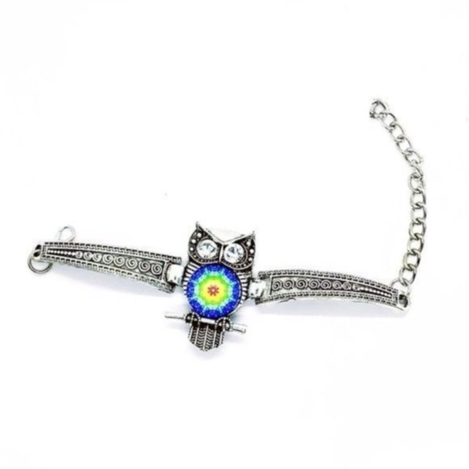 Other Boho Owl Rhinestone Silver-Tone Bracelet NWT Size ONE SIZE - 1 Thumbnail