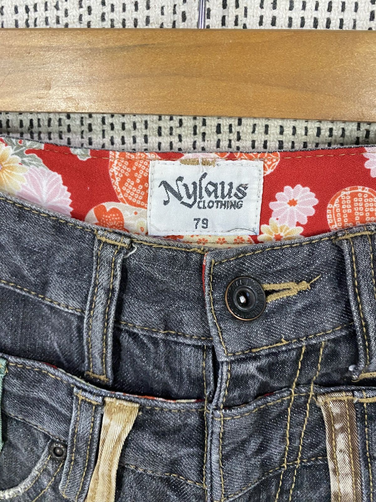 Japanese Brand Japanase brand nylaus clothing double waist flared denim Size US 31 - 8 Thumbnail