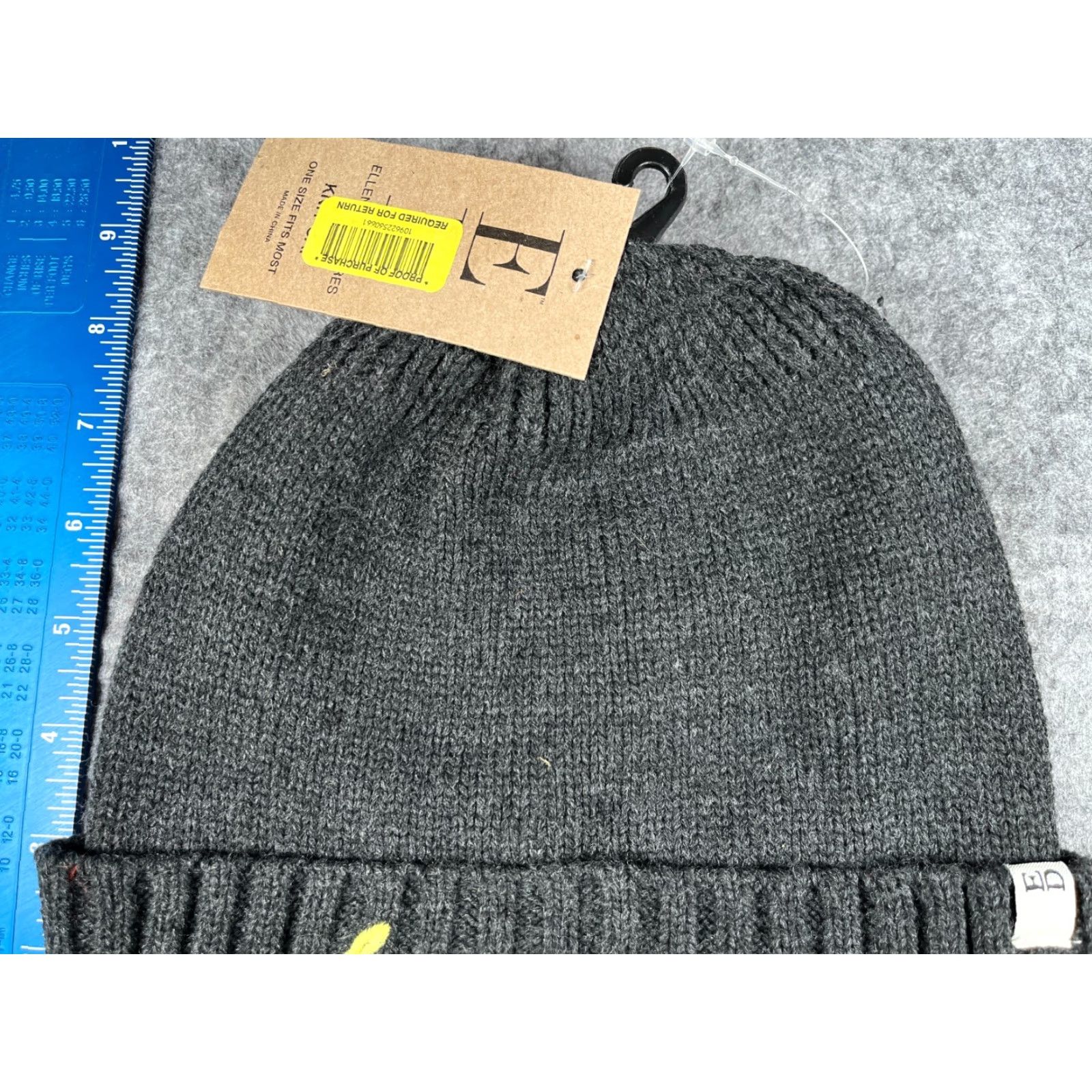 Vintage Happiness Ellen DeGeneres Beanie Toque Women One Size Gray Knit 100% Acrylic NEW Size ONE SIZE - 3 Thumbnail