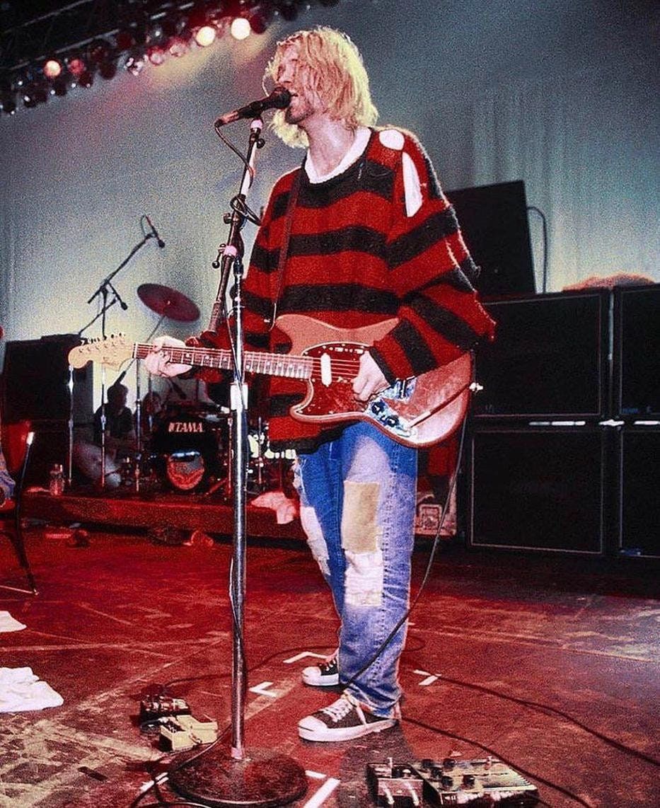 image of Archival Clothing Sexy Dynamite Chaos London Knitted Mohair Skinny Jumper in Striped (Size Small)