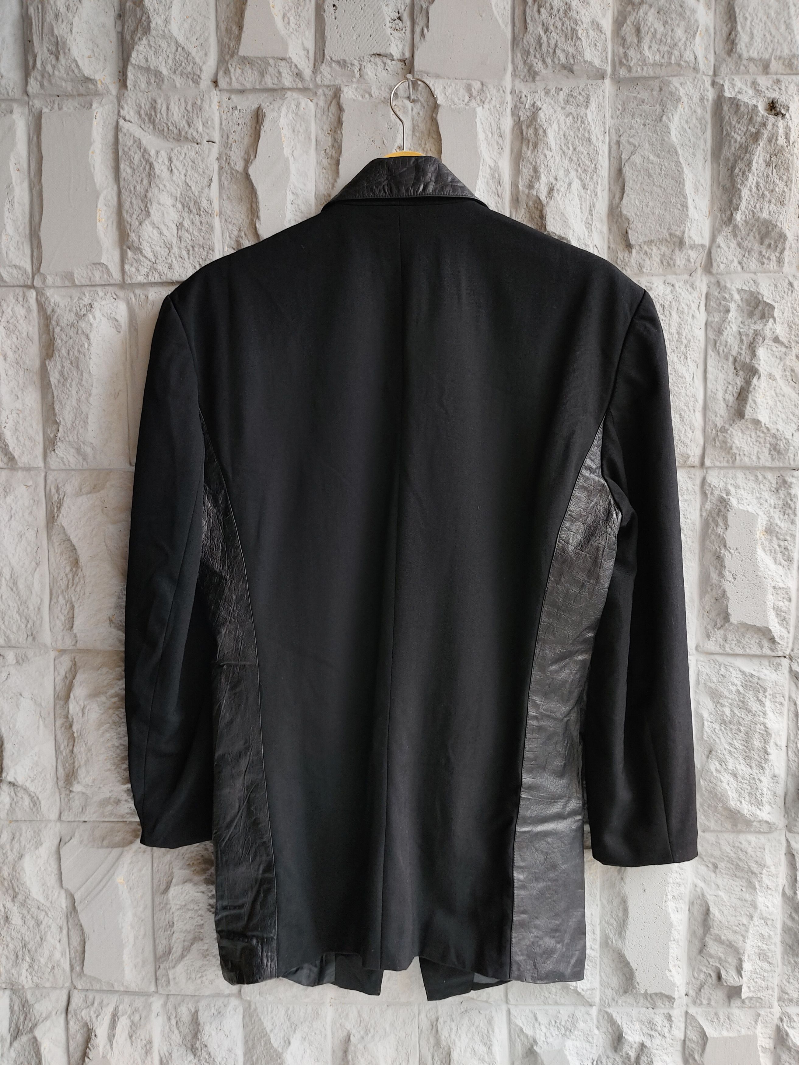 Kansai Yamamoto 80s Kansai- Archive Crocodile Embossed Leather Panel Blazer Size US M / EU 48-50 / 2 - 4 Thumbnail