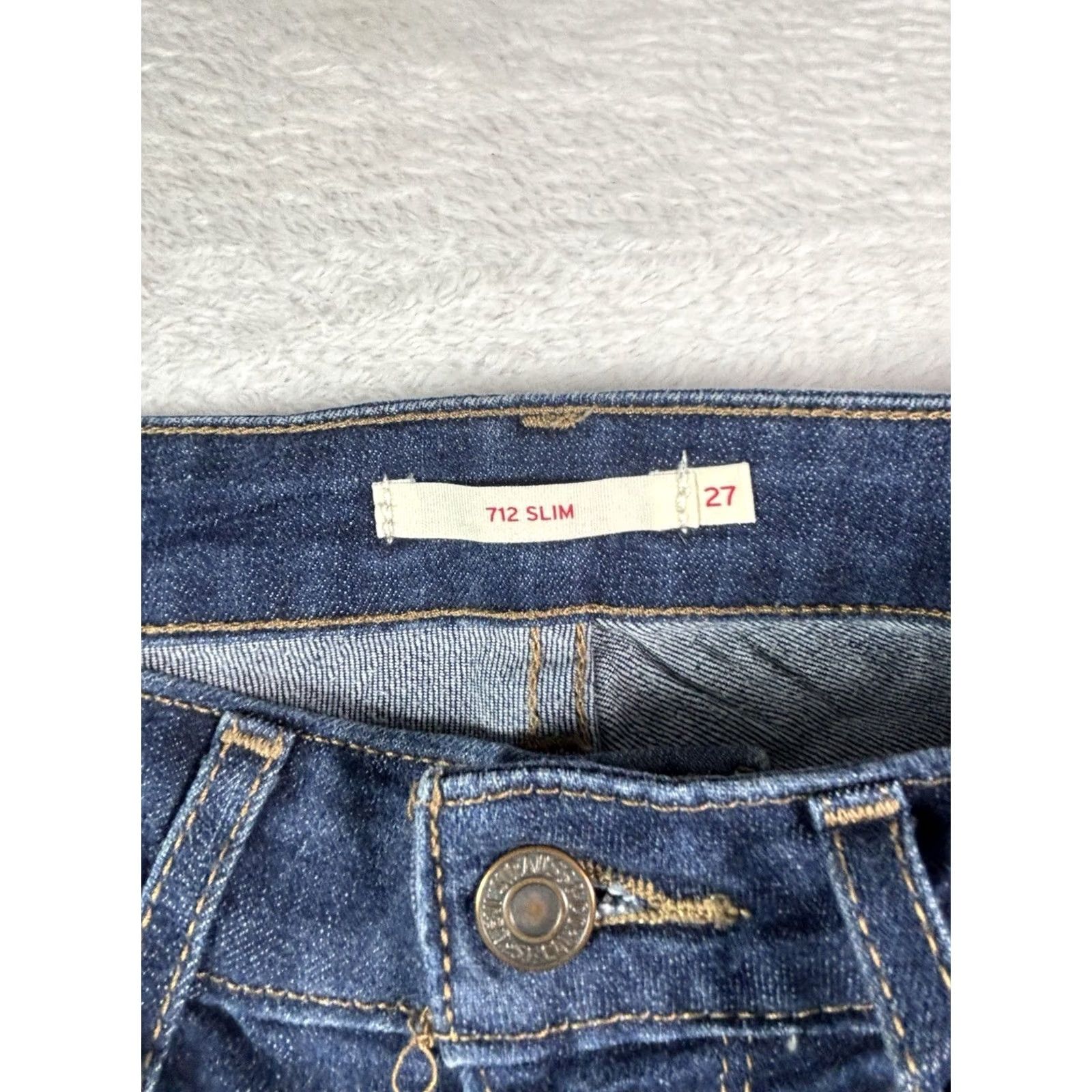 Levi's Levi'S 712 Womens Jeans - Size 27 Blue Mid-Rise Slim Straight Denim - 700 Series - Size 27" / US 4 / IT 40 - 7 Thumbnail
