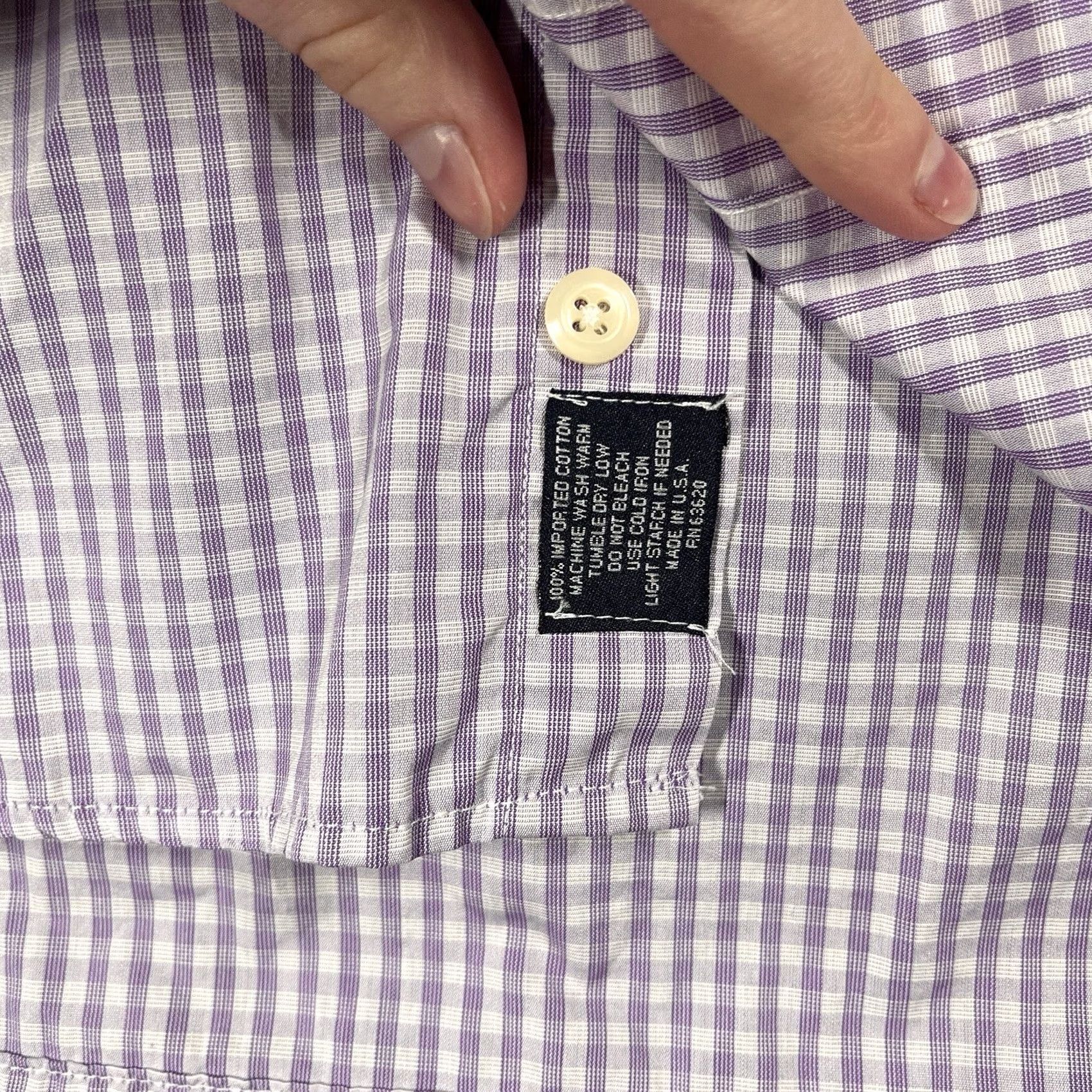 Vintage Vintage Gitman Bros. Shirt Mens Size Large Purple Plaid Check USA Button Down Size US L / EU 52-54 / 3 - 6 Thumbnail
