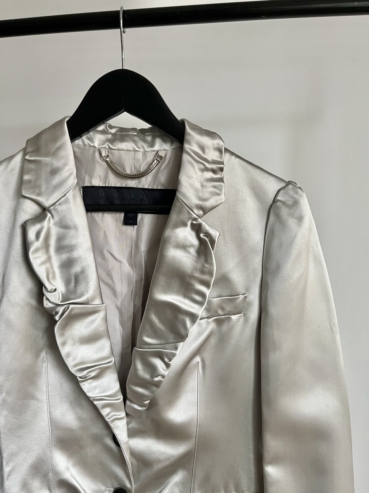 Burberry Burberry Prorsum 2010 lookbook silver satin blazer jacket Size M / US 6-8 / IT 42-44 - 4 Thumbnail