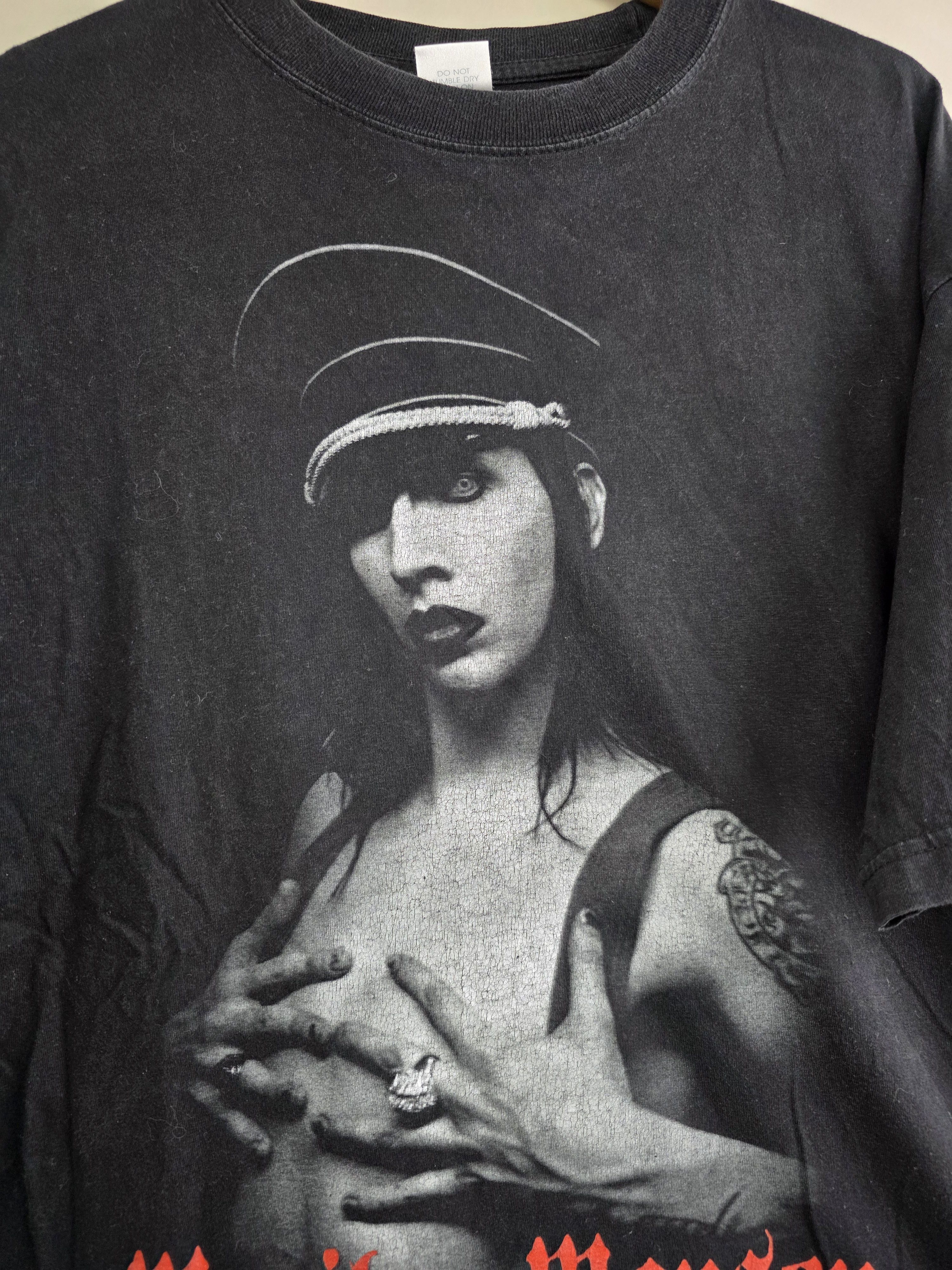 Band Tees × Marilyn Manson × Vintage 2001 Marilyn Manson Hollywood XL 23" 28.5" Size US XL / EU 56 / 4 - 4 Thumbnail