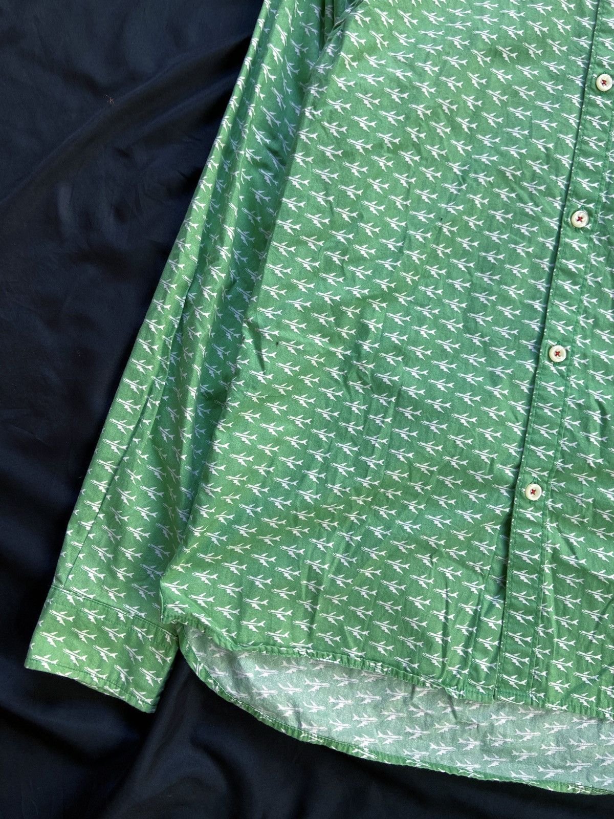 If Six Was Nine JAPANESE THE SHARKEY'S PRINTED PLANES BUTTON DOWN SHIRT Size US M / EU 48-50 / 2 - 6 Thumbnail