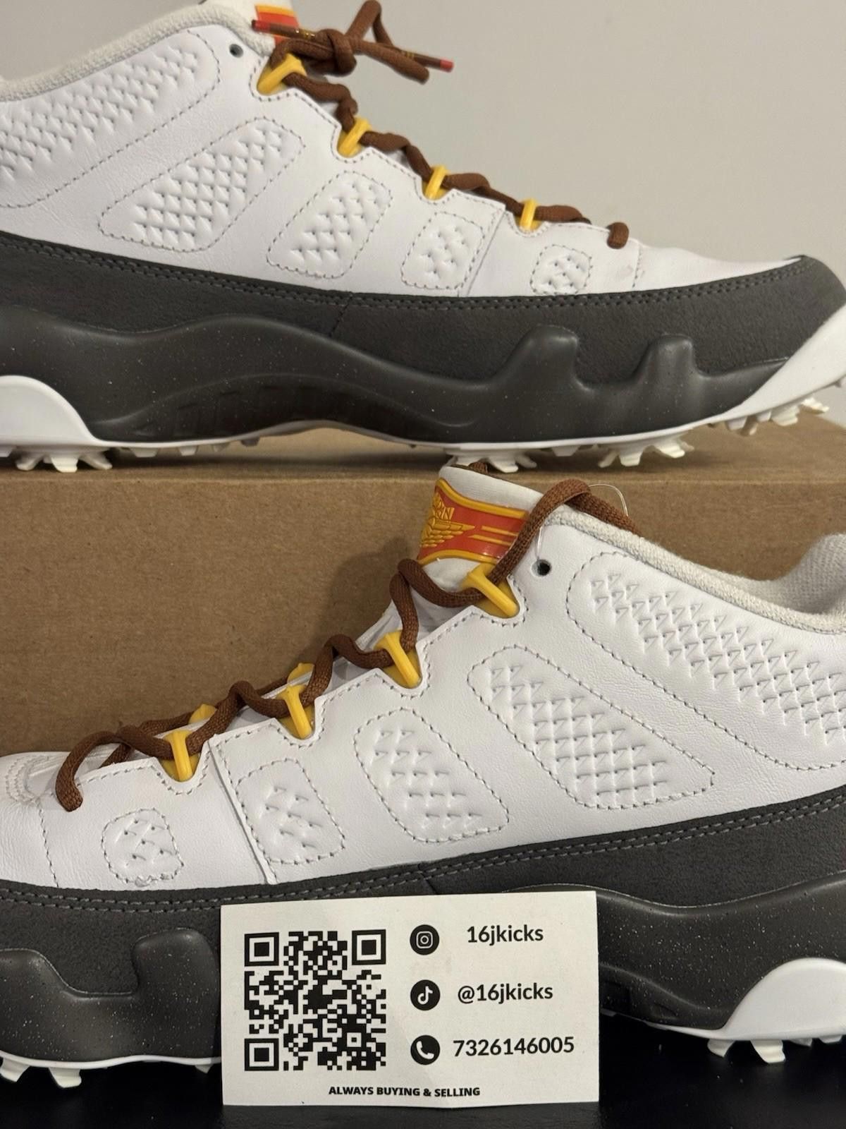Nike Size 10 Men’s Nike Air Jordan 9 Golf Low NRG US Open Grey Size US 10 / EU 43 - 2 Thumbnail