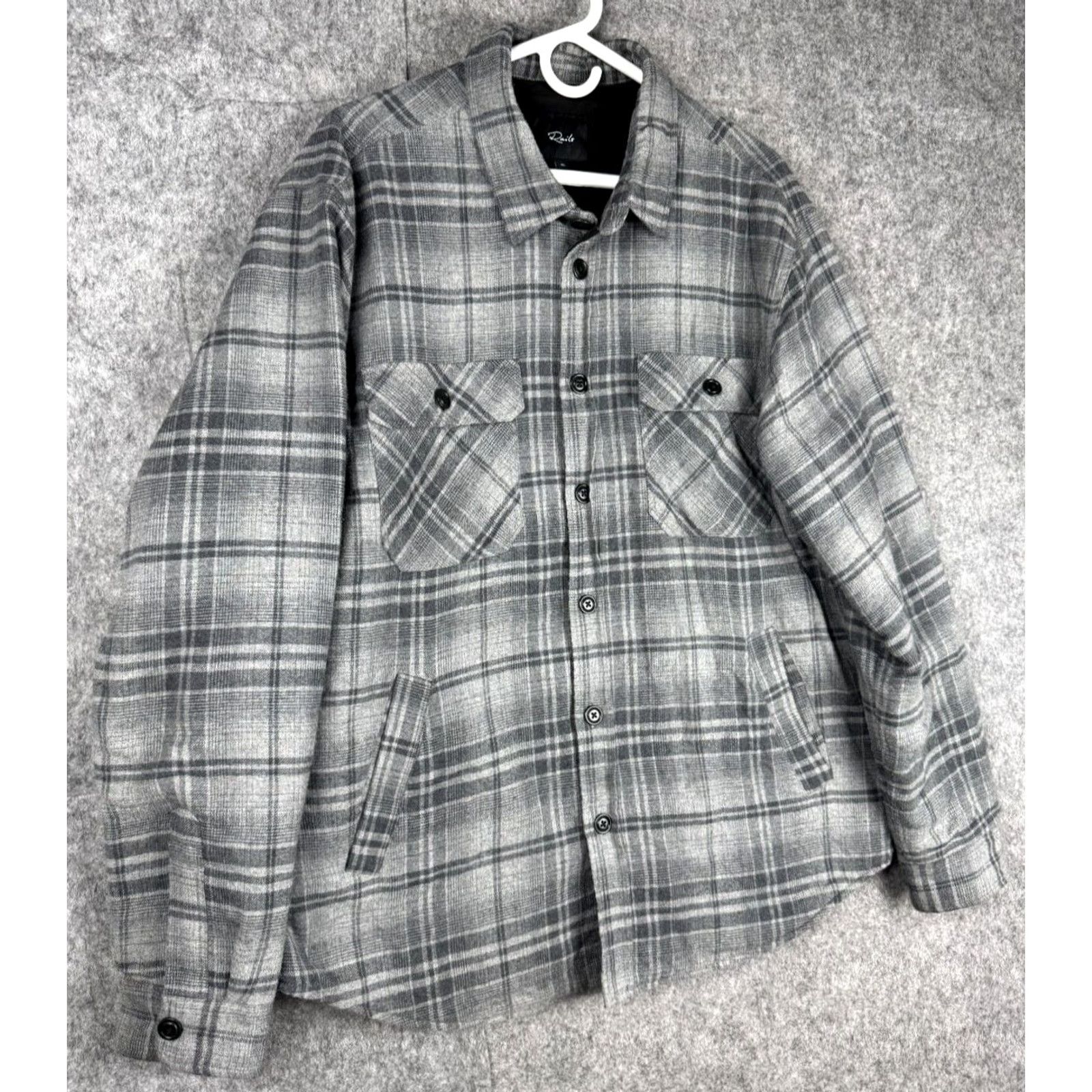 Rails Rails Jacket Shacket Men XL Plaid Flannel Button Lined Worthing Shadow Size US XL / EU 56 / 4 - 4 Thumbnail