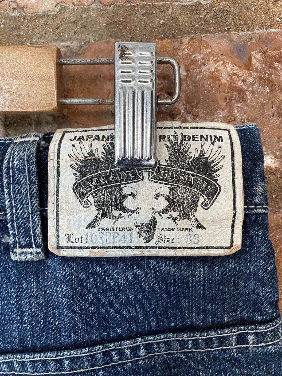 Backbone × Obelisk × Shellac 2000s Backbone Japan Embroidered logo Flare denim Size US 32 / EU 48 - 19 Thumbnail
