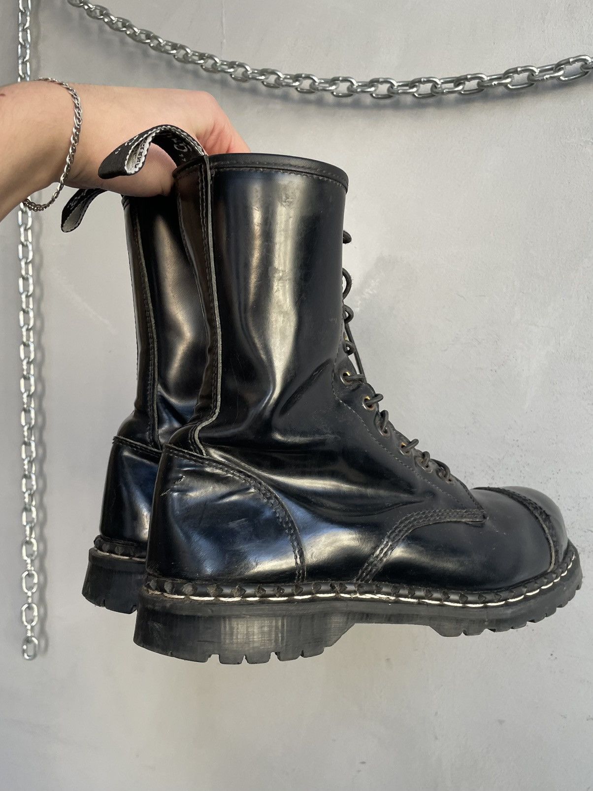 Dirk Bikkembergs Undercover style leather punk platform boots y2k Size US 8 / EU 41 - 3 Thumbnail