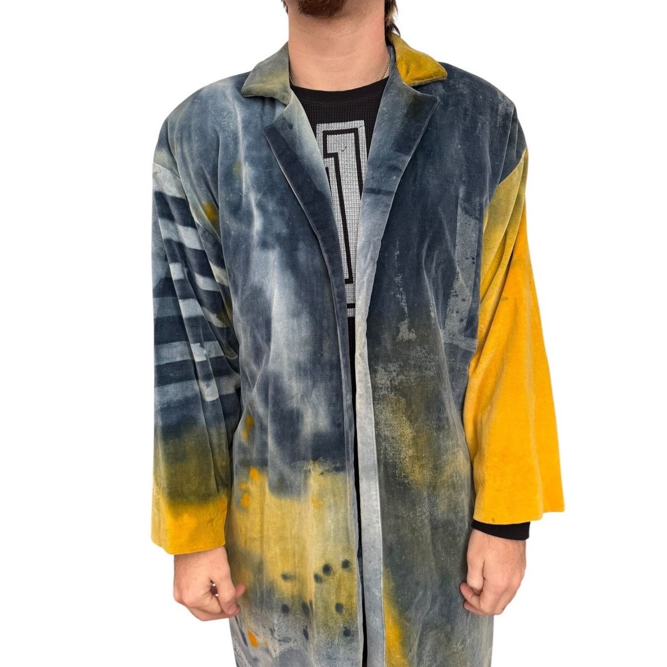 Vintage VTG I’m no walking canvas Carole Waller painted velvet coat Size US L / EU 52-54 / 3 - 14 Thumbnail