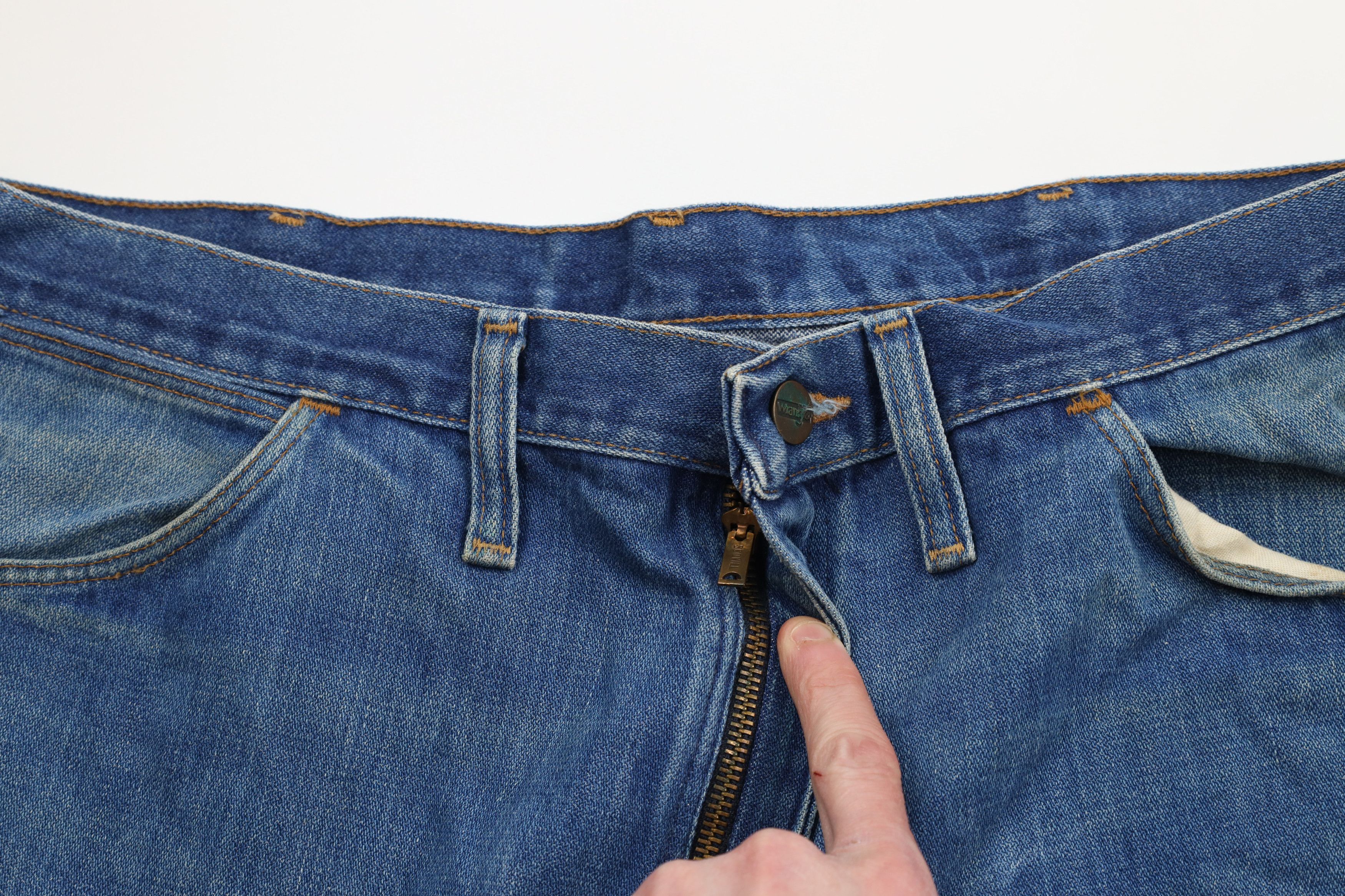 Vintage × Wrangler Vintage 70s Wrangler Wide Leg Bell Bottoms Denim Jeans USA Size US 36 / EU 52 - 9 Thumbnail