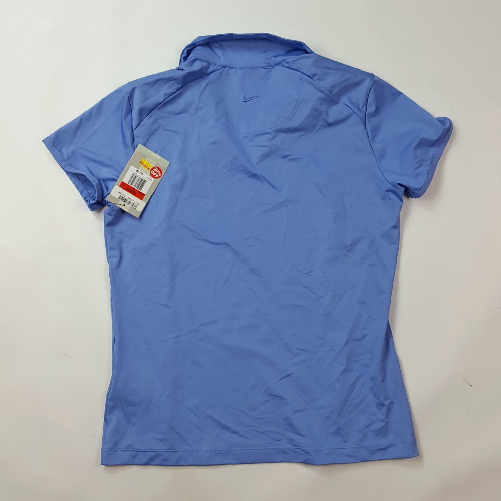Nike VINTAGE Nike Golf Dri-Fit Women's Large Athletic Short Sleeve Polo Top Y2K 90s Golf Retro Logo Embroidered Blue Shirt Size L / US 10 / IT 46 - 5 Thumbnail