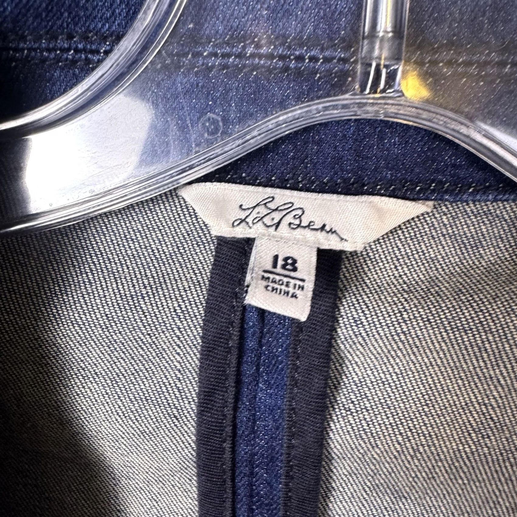 Vintage LL Bean Chore Jacket Womens 18 Blue Denim Blazer Equestrian Field Barn Cargo Size XXL / US 16-18 / IT 52-54 - 5 Thumbnail