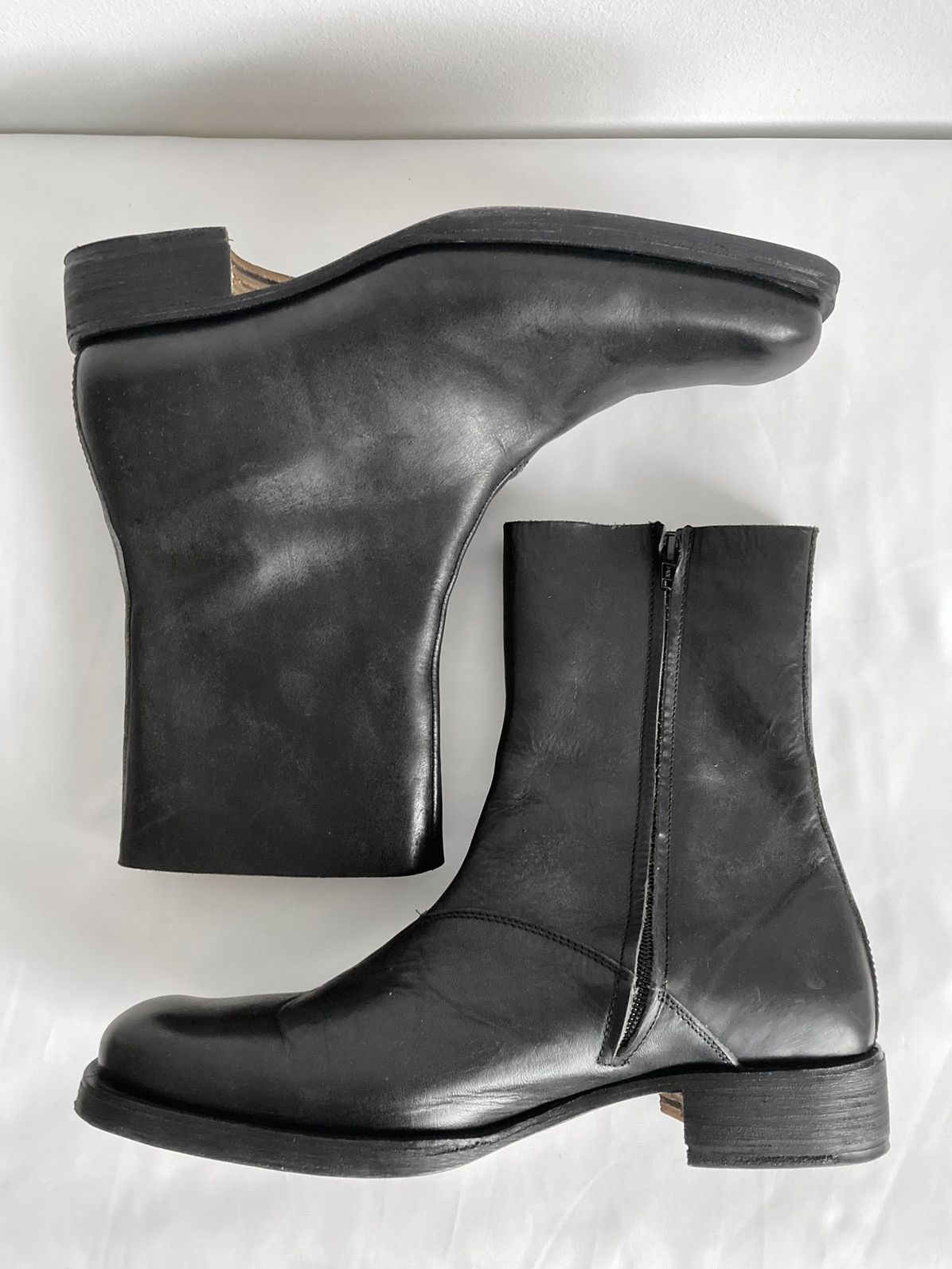 Pre-owned Maison Margiela S/s 2001 Artisanal Square Toe Boots In