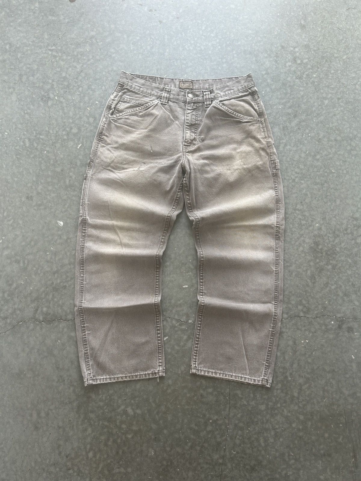 Carhartt × Vintage Vintage Y2K Carhartt Style Faded Olive Carpenter Pants Size US 34 / EU 50 - 4 Thumbnail