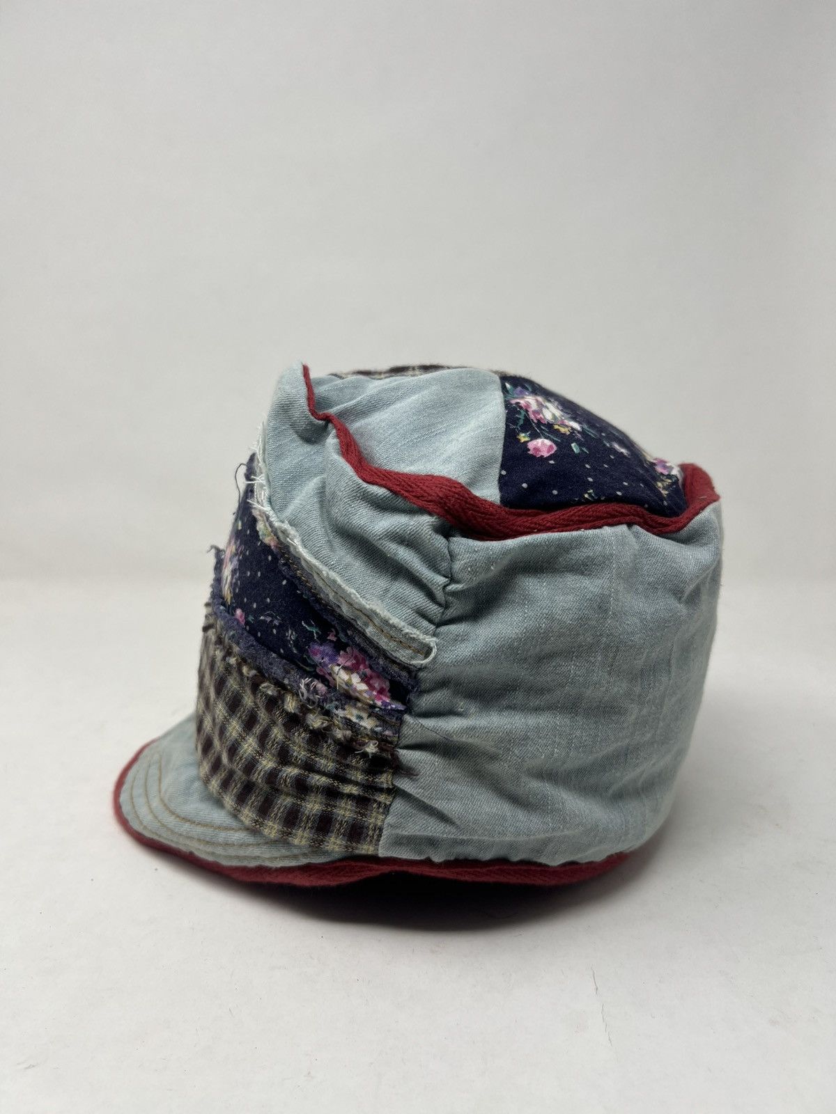 If Six Was Nine Patchowork Sashiko Indigo Hat Size ONE SIZE - 2 Thumbnail