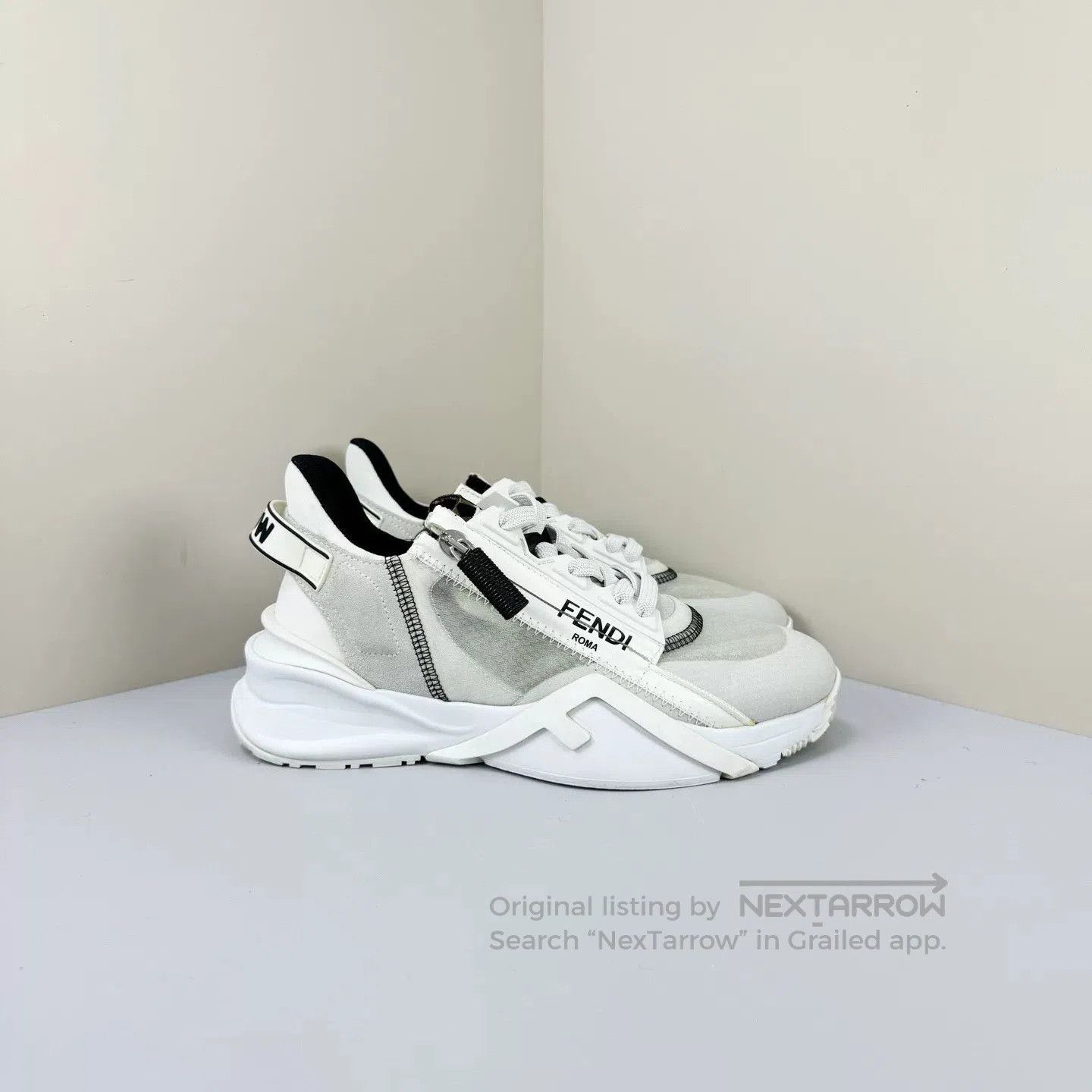 Fendi Fendi Black White Nylon Casual Shoes. Size US 4 / IT 34 - 4 Thumbnail