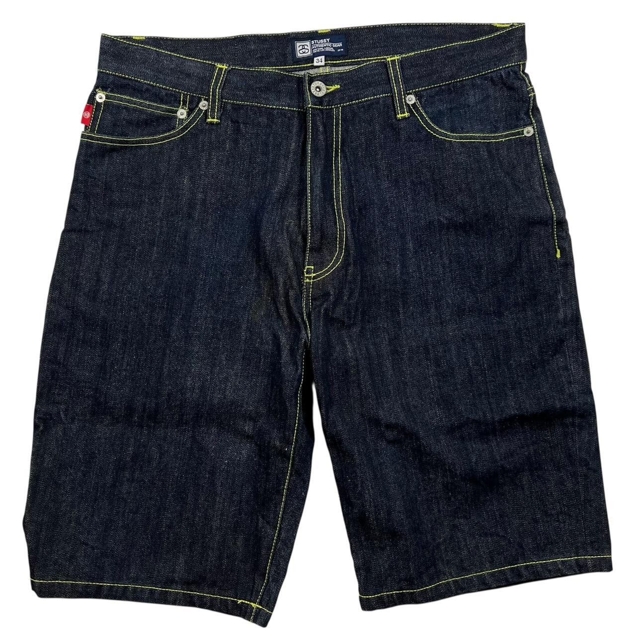Stussy Vintage 2000s Stussy Spellout Denim Shorts / Jorts Waist 35 Size US 35 - 2 Thumbnail