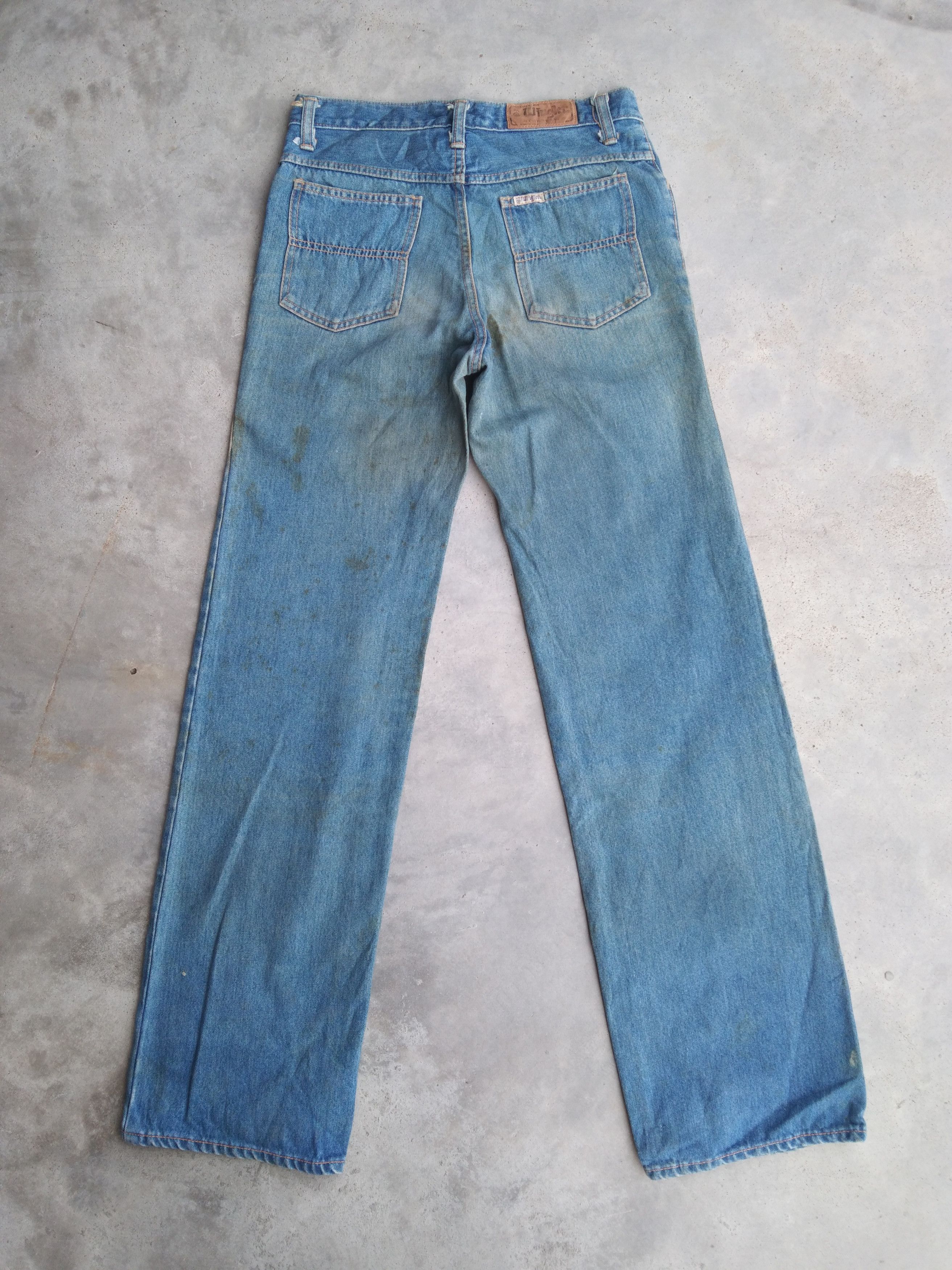 Japanese Brand Vintage Wingler Dirty Rusty Straight Distressed Jeans 29x32 Size US 29 - 2 Thumbnail
