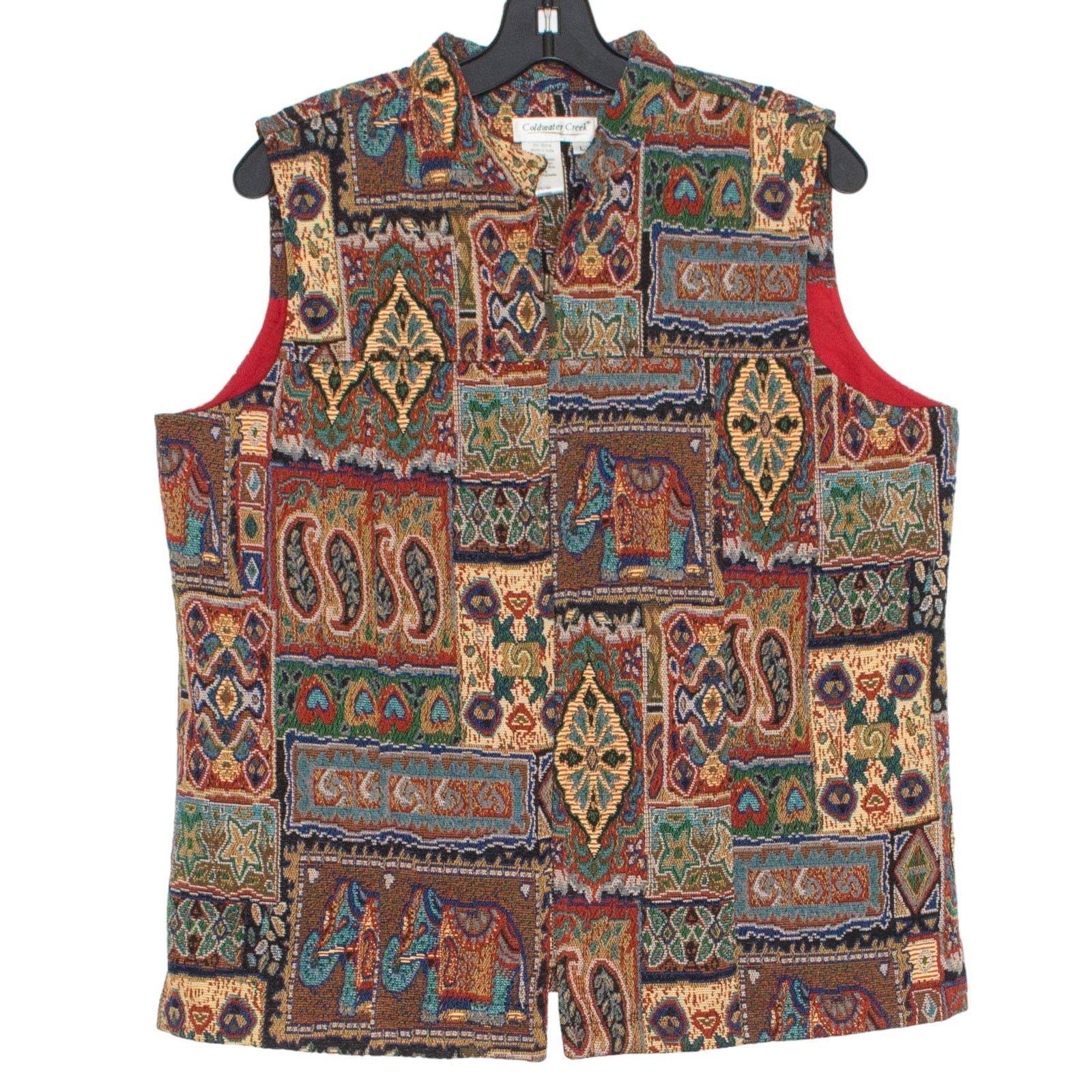 Coldwater Creek Coldwater Creek Tapestry Vest Full Zip L Boho Artsy Folk Size L / US 10 / IT 46 - 1 Thumbnail