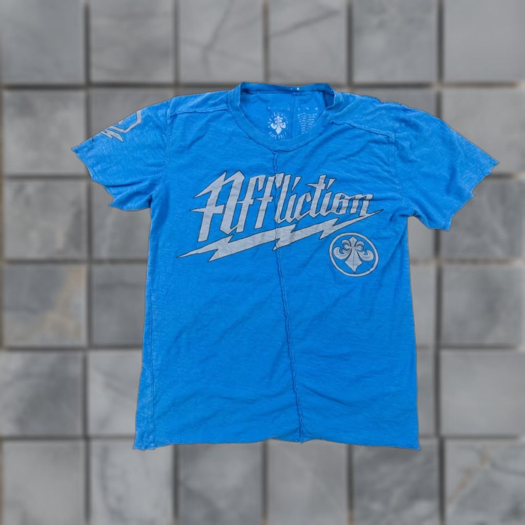 Affliction Affliction Shirt Mens Large Blue Graphic Tee Distressed Grunge Crewneck Adult Size US L / EU 52-54 / 3 - 1 Thumbnail