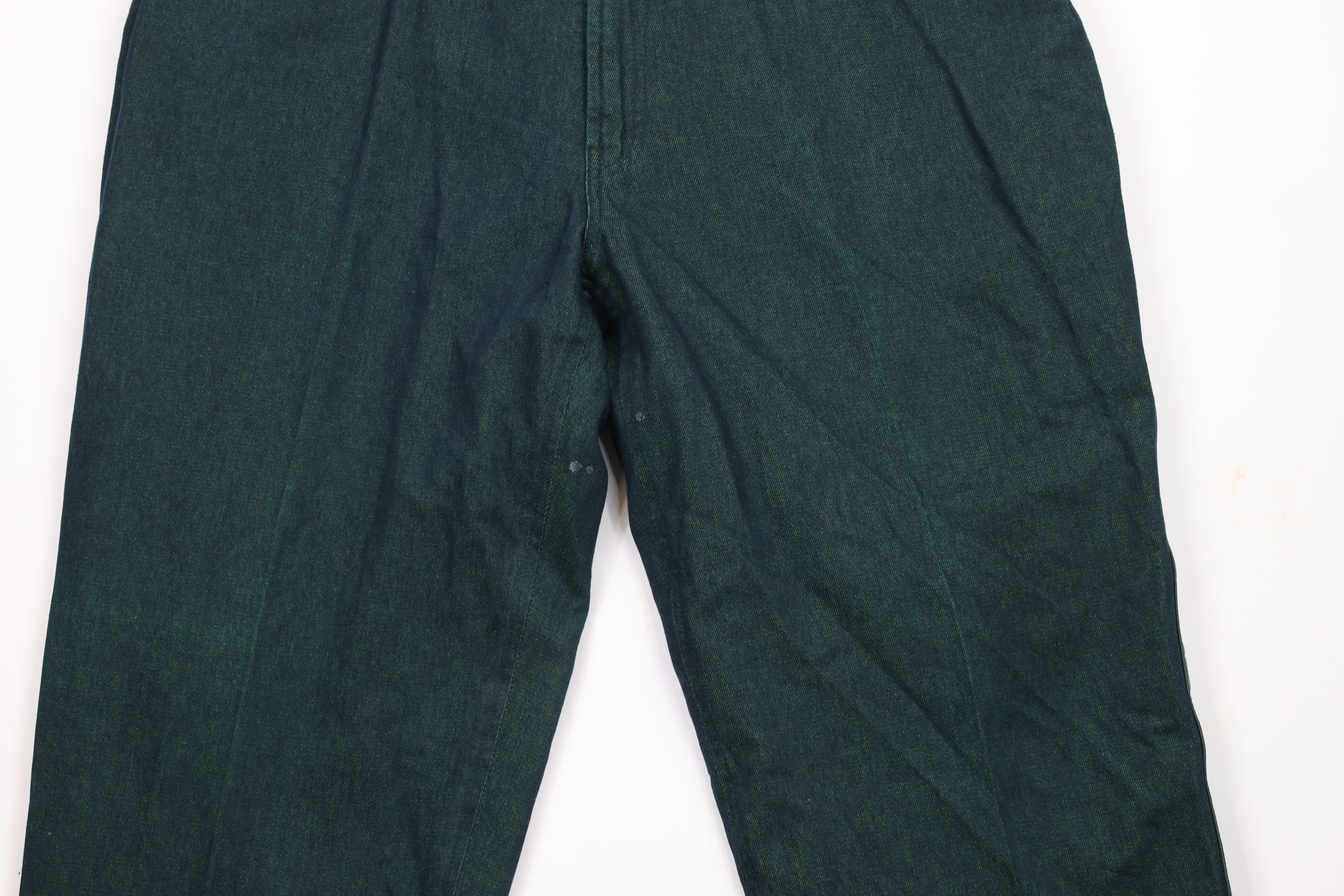 Vintage Vintage 90s Streetwear Trim Wide Leg Denim Jeans Green Size US 38 / EU 54 - 3 Thumbnail