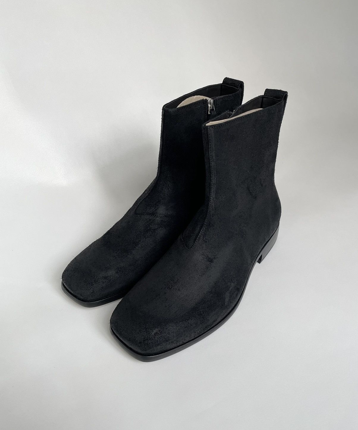 Our Legacy Waxed Suede ‘Michaelis’ Square Toe Boots Size US 13 / EU 46 - 3 Thumbnail