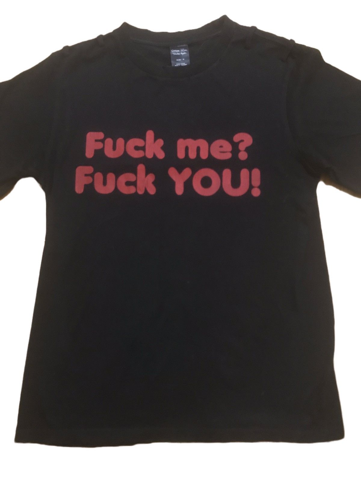 image of Number N Ine Sold On Ig Number Nine Ss06 Fuck Me? Fuck You! Shirt in Black, Men's (Size Medium)