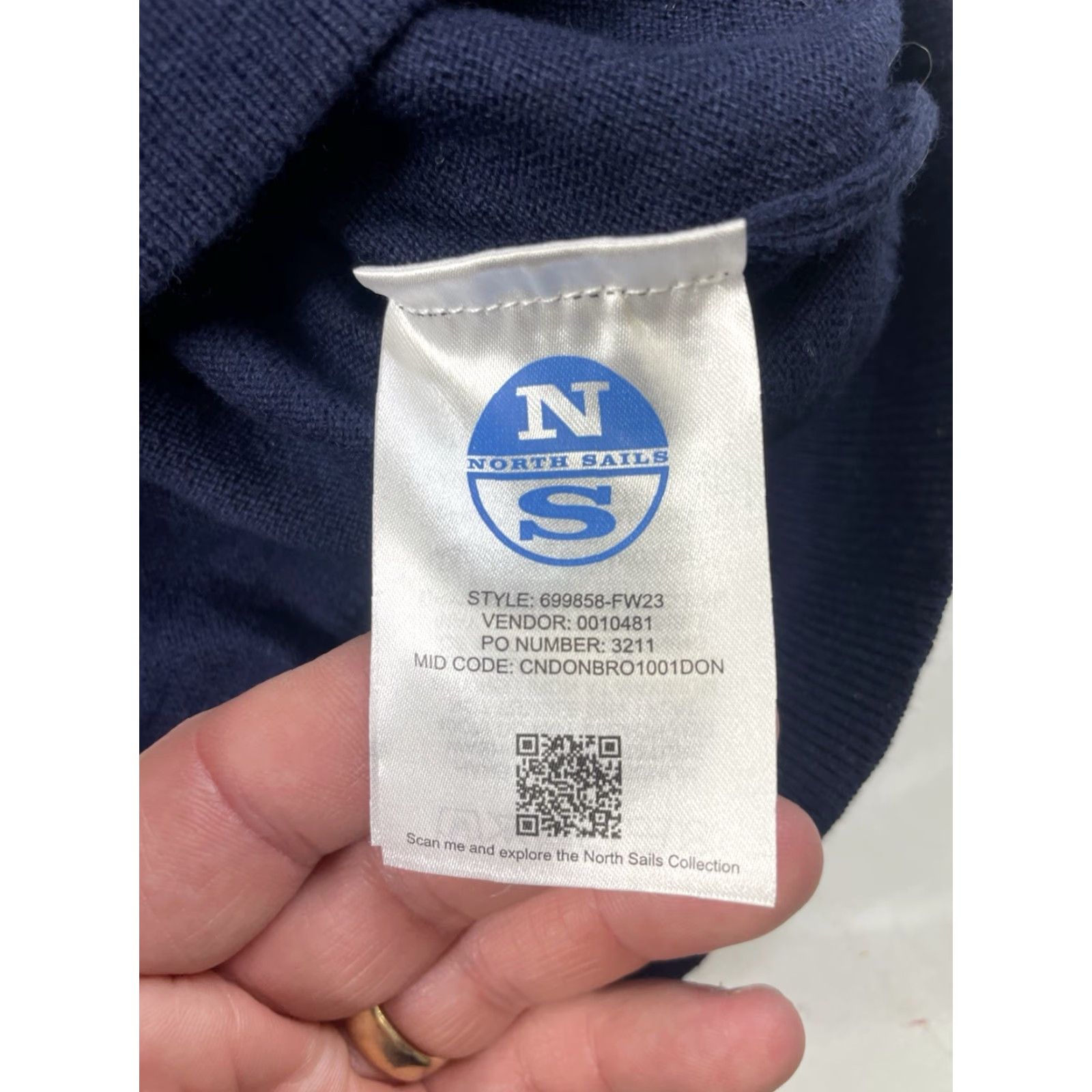 Vintage NWT North Sails Navy Blue Knit Crewneck Sweater Cotton Wool Mens Small S Crew Neck Pullover Sweater Blues Mens Size US S / EU 44-46 / 1 - 7 Thumbnail