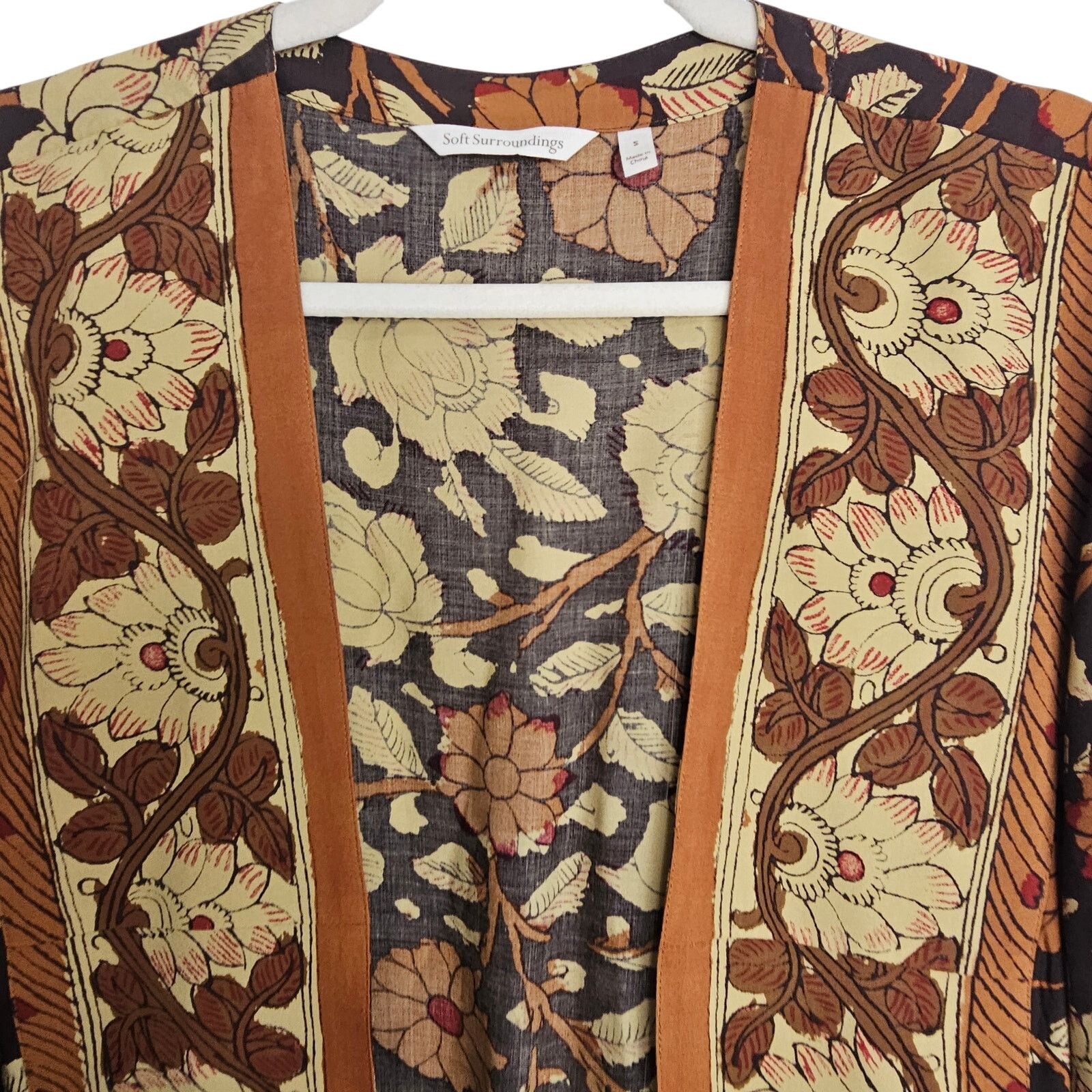 Soft Surroundings Soft Surroundings Womens Floral Kimono S Earthy Forest Fairy Size S / US 4 / IT 40 - 3 Thumbnail