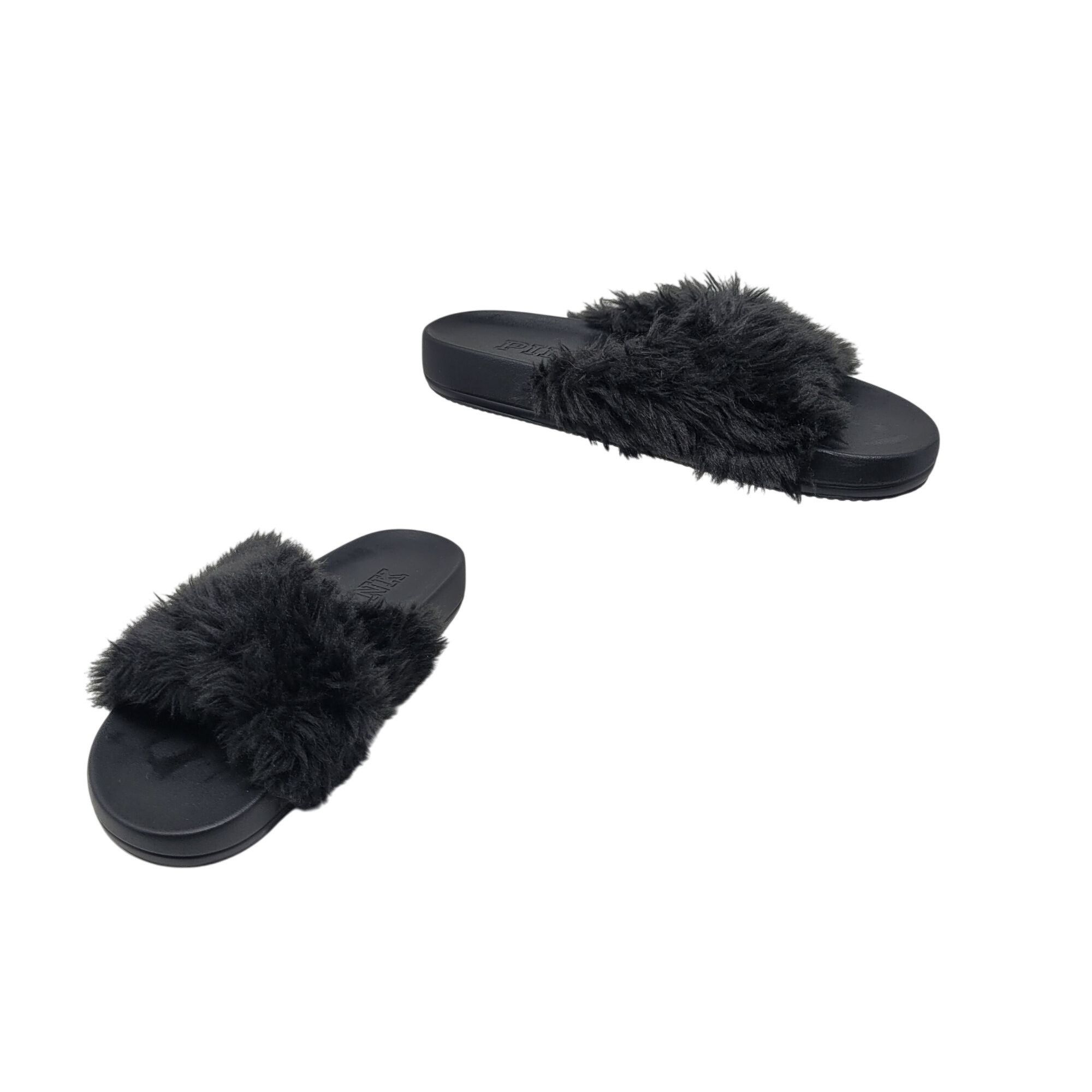 Victoria's Secret Victoria's Secret Pink Womens Faux Fur Slide Slippers Black Size US 6.5 / IT 36.5 - 11 Thumbnail