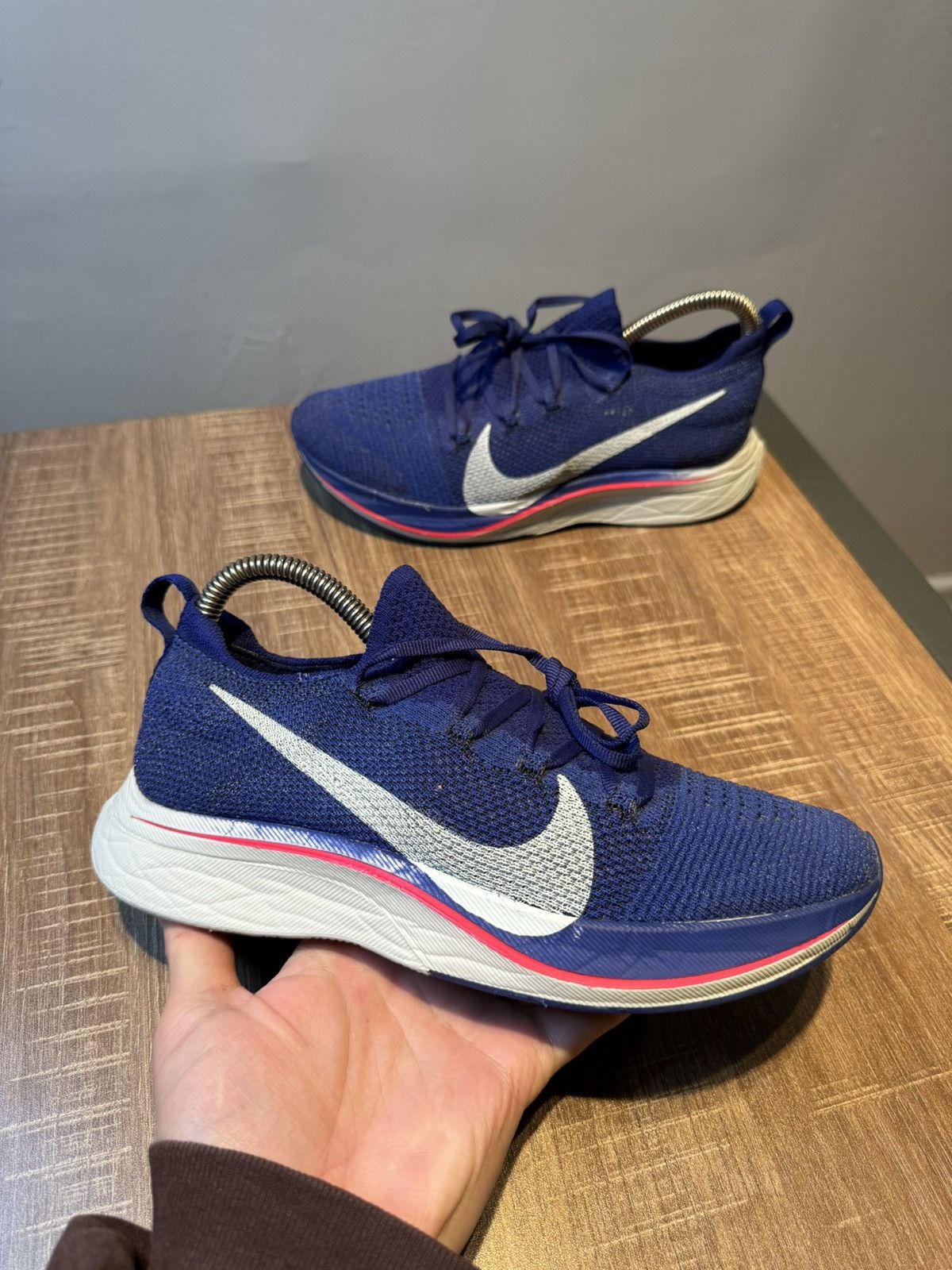Nike Zoom Vaporfly 4% Flyknit Mens Size Blue Running Shoes