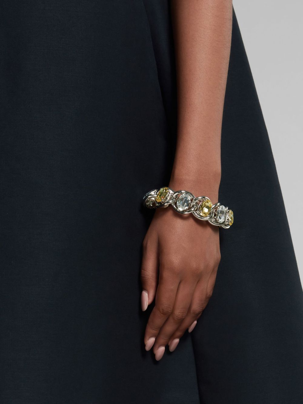 Marni o1w1db10125 Size:OS/Embellished Chain Bracelet in Silver Size ONE SIZE - 4 Thumbnail