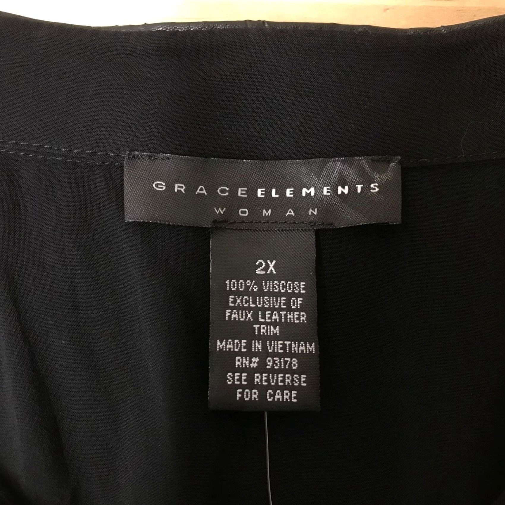 Vintage Grace Elements Women's 2X Black Sheer Long Sleeve Collared Top Shirt Blouse Shirt Size XXL / US 16-18 / IT 52-54 - 7 Thumbnail
